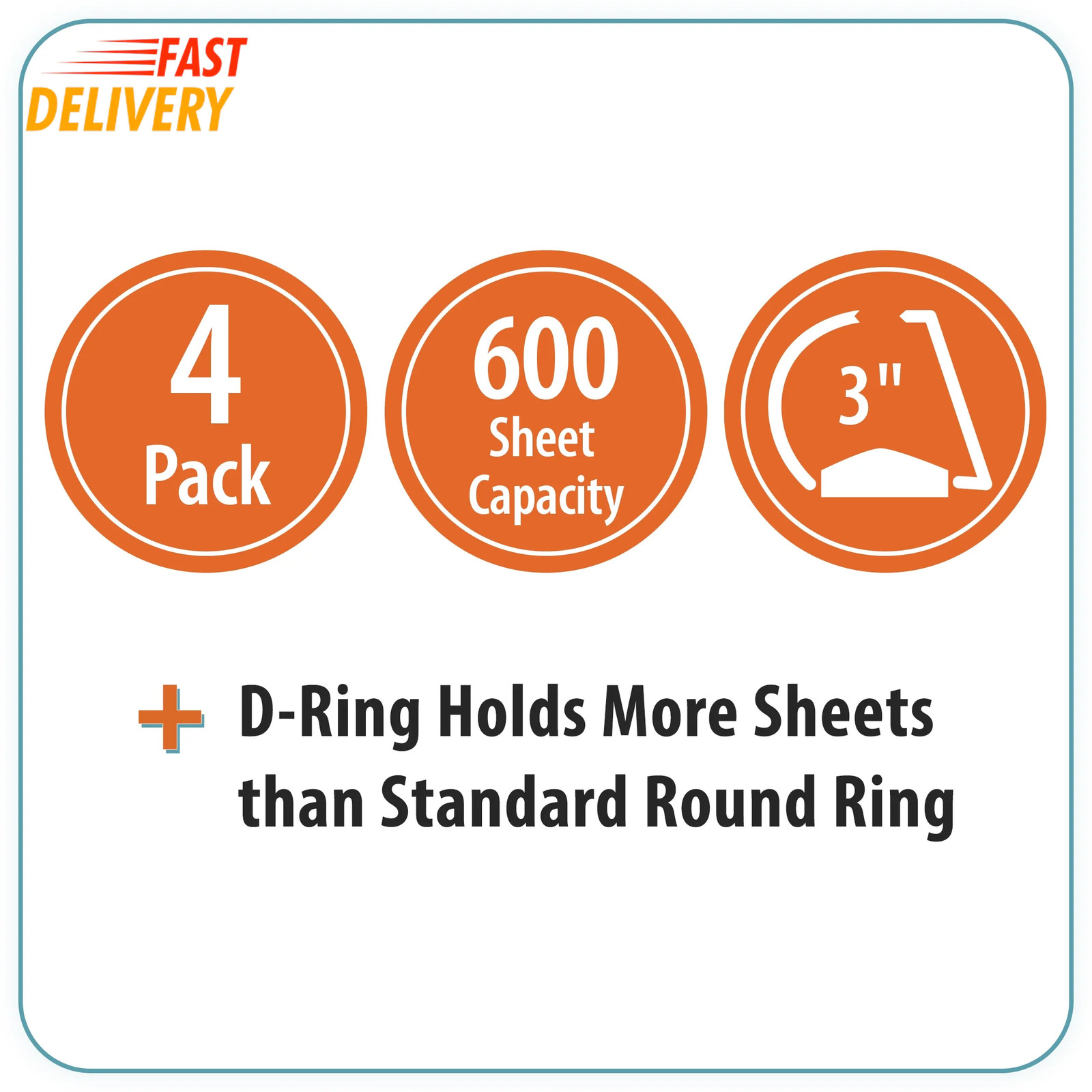 Pen + Gear Durable View 3-Ring Binder with 3-Inch Rings 4 Pack (Blue) 💪👌