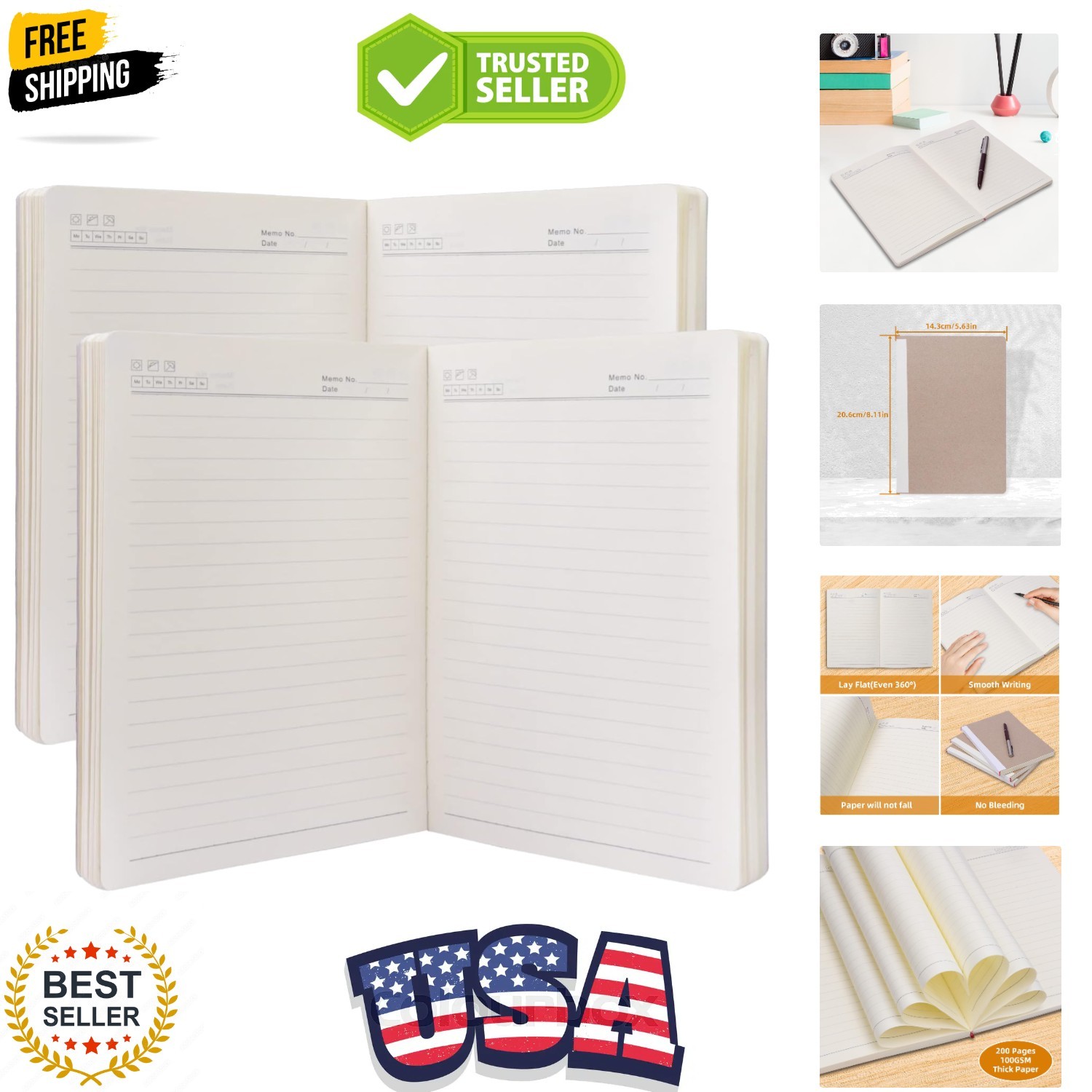 Lined Journal Notebook Refill, 5.6×8.1InchA5 Size College Ruled Journal Refil…