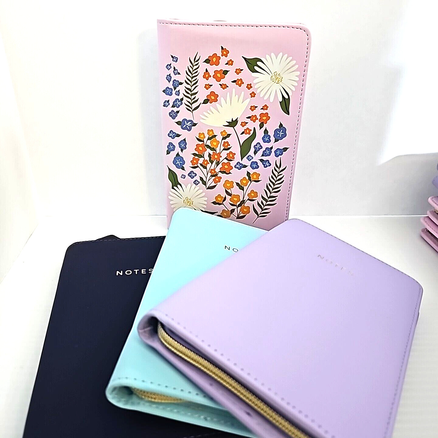 Padded Zipper Journal/Notebook Faux Leather 8”x5” Double Rings Secure Paper