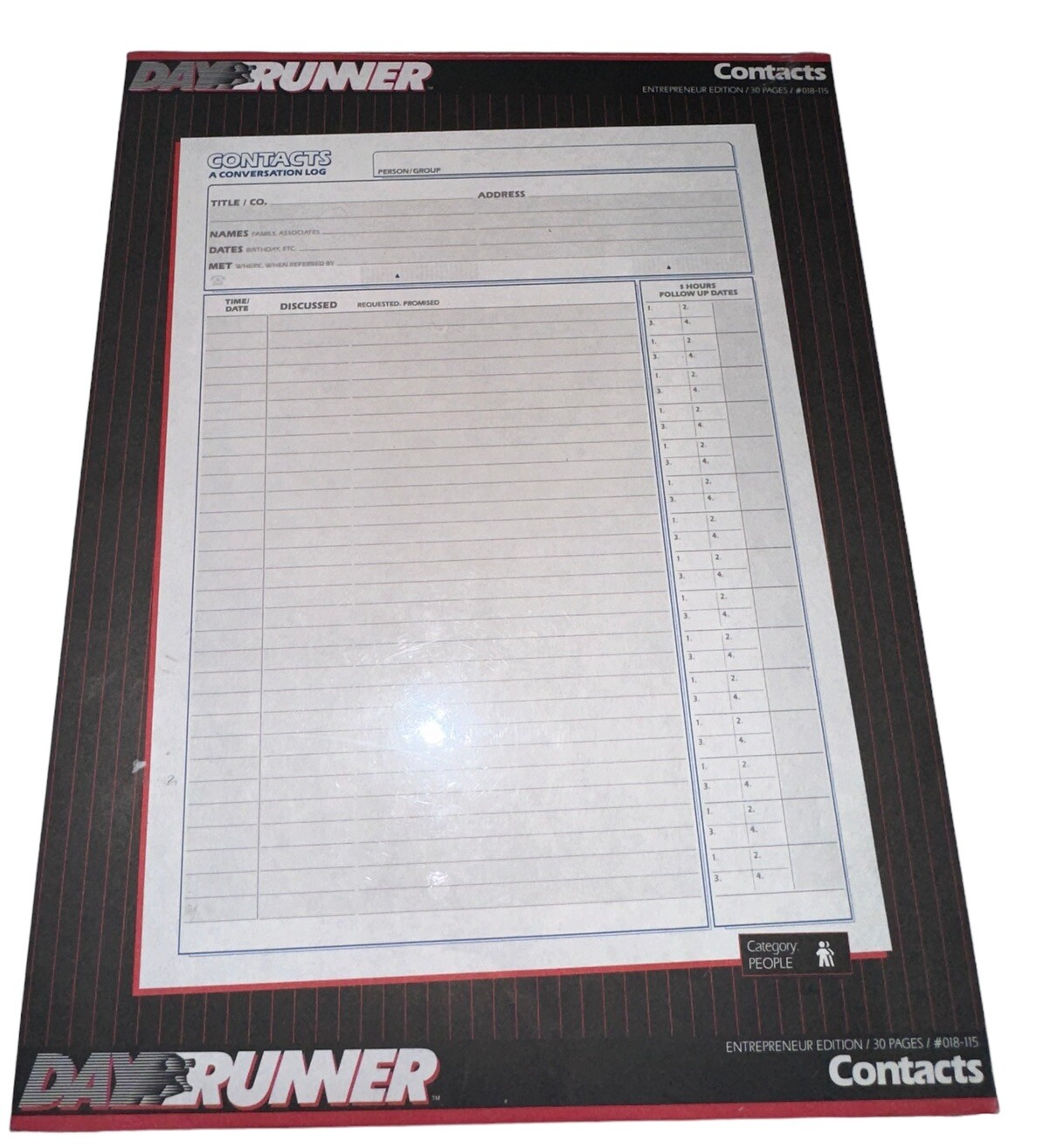 Day Runner Entrepreneur Edition Contacts Pack 30 Pages #018-115