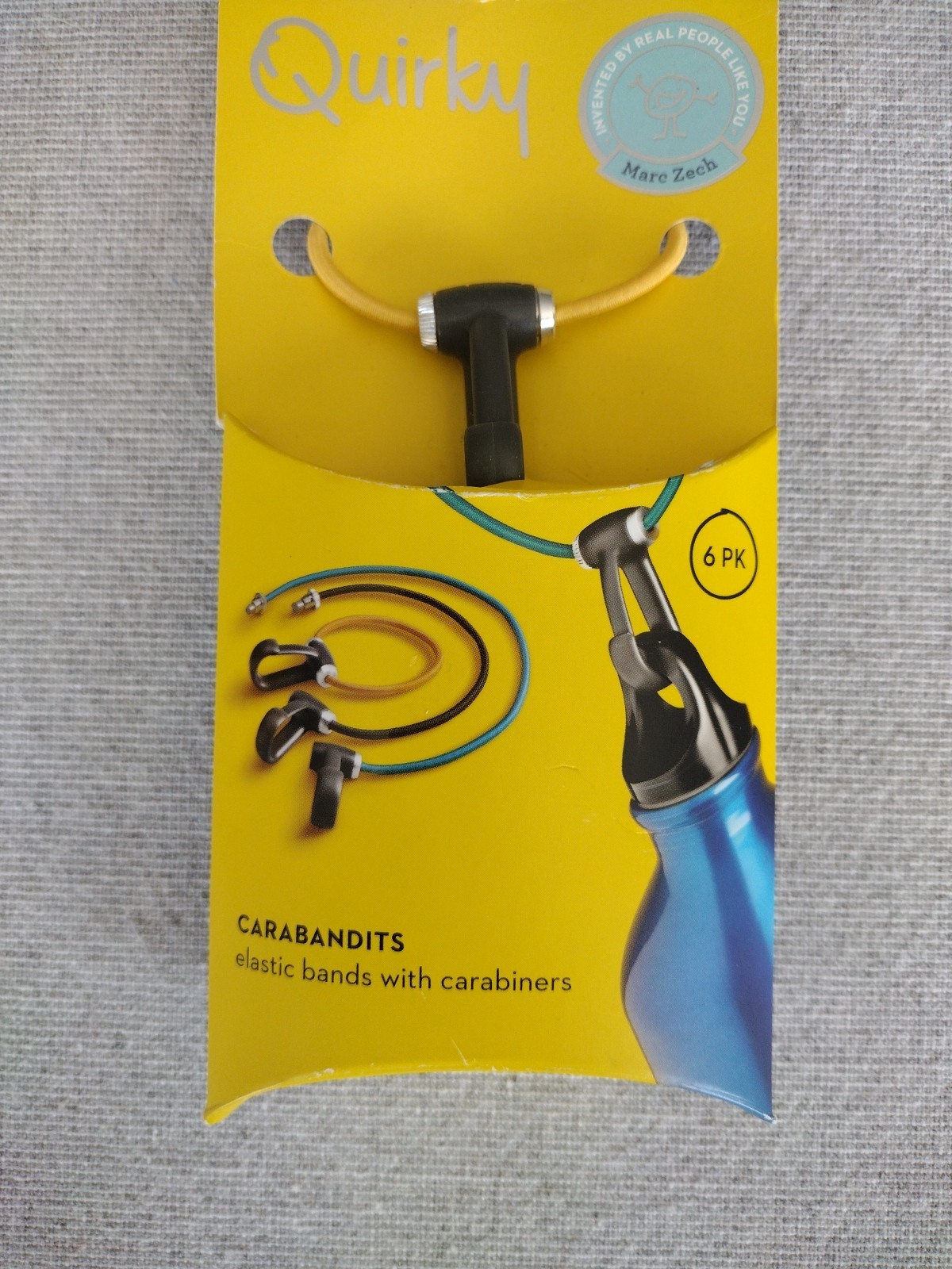 Quirky Brand Multi-Use Carabandits-Elastic Bands Carabiners-6 Pack- 3 Diff Sizes