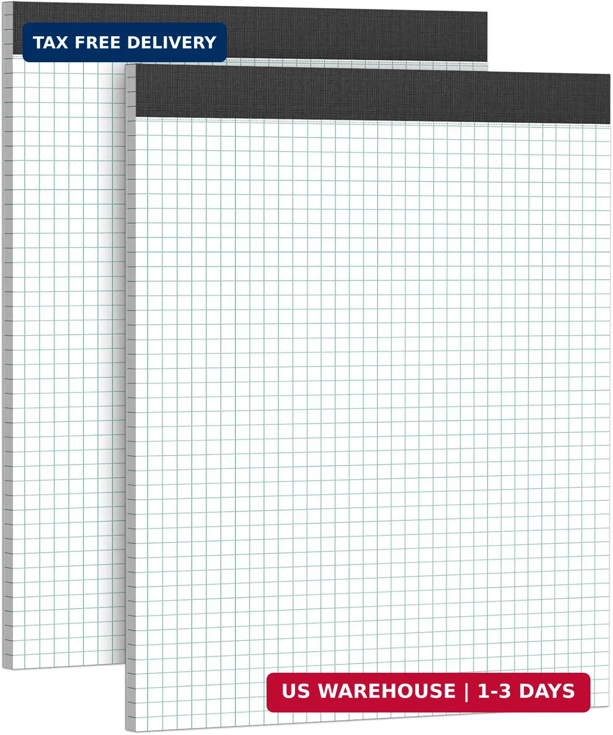AILZFEI Graph Paper Notebook 8.5 x 11 Grid Paper Pad Quad Ruled, 2 Pack, 30 Shee
