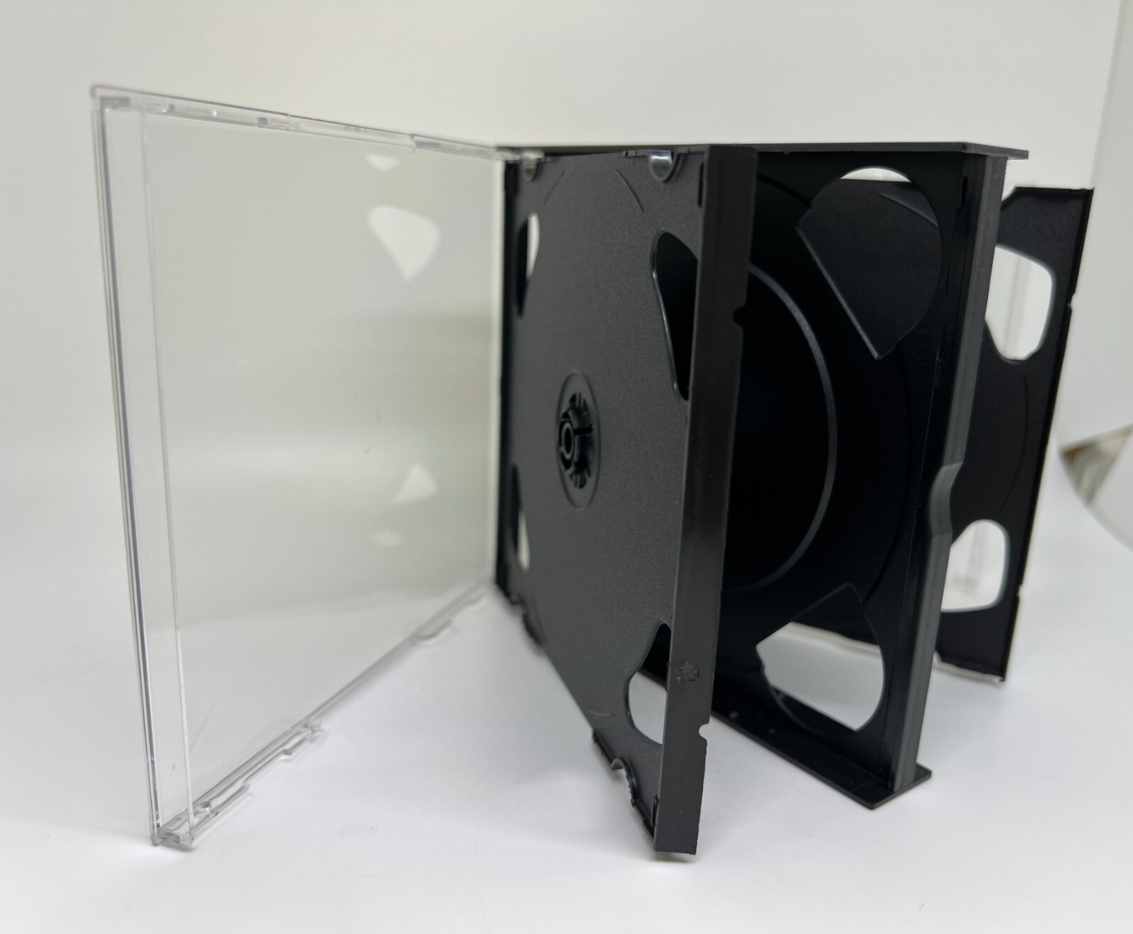 2 PCS 22MM Multi-6 6 Disc CD Jewel Case with 3 Flip Black Trays, 6DISCCDCASE