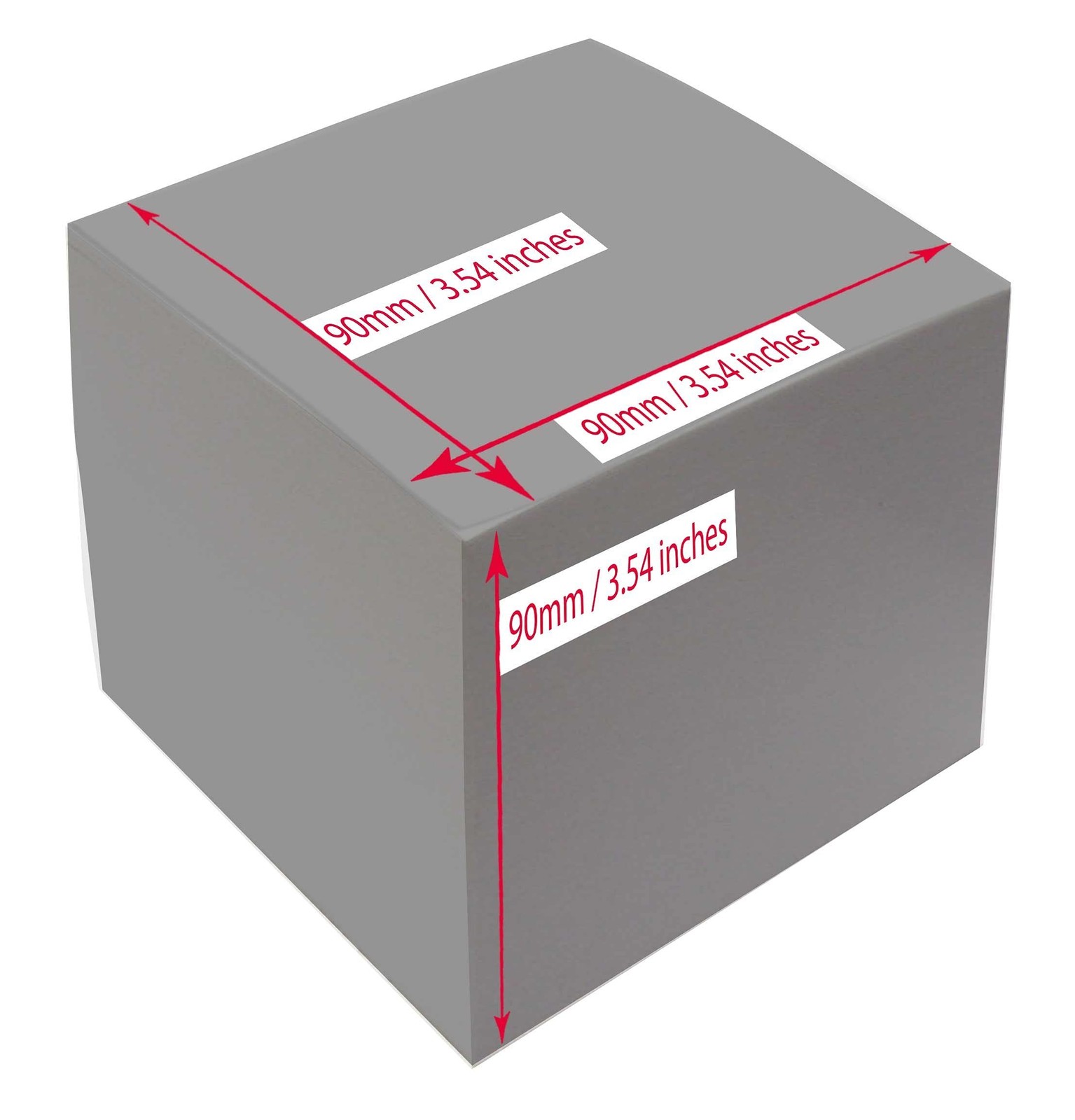 Memo Cube Refill, 3.54″ Square (90 x 90mm), 900 Sheets, White FSC Paper, 80gs…