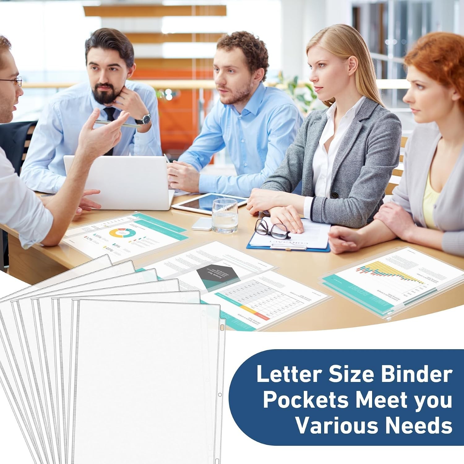 48 Pack Letter Size Zipper Binder Pockets