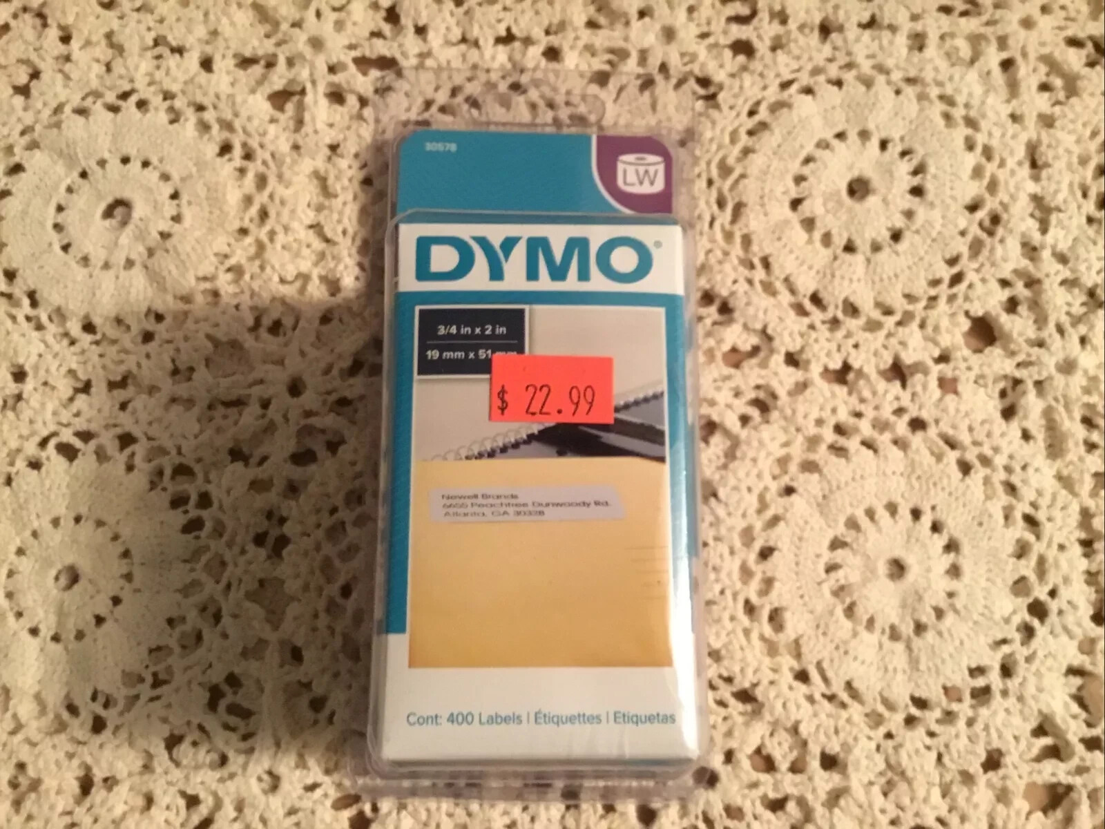 Dymo LabelWriter 30578 Label Printer Labels 2 x 200 (3/4 in x 2 in) (19mm x 51mm