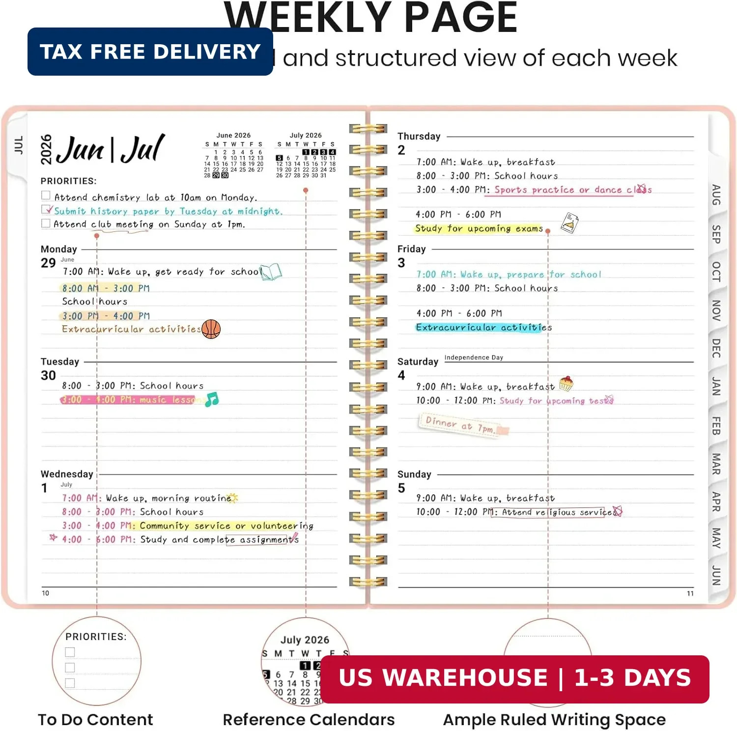 Planner 2026-2027 for Women & Men, Academic Monthly and Weekly Calendar Planner,