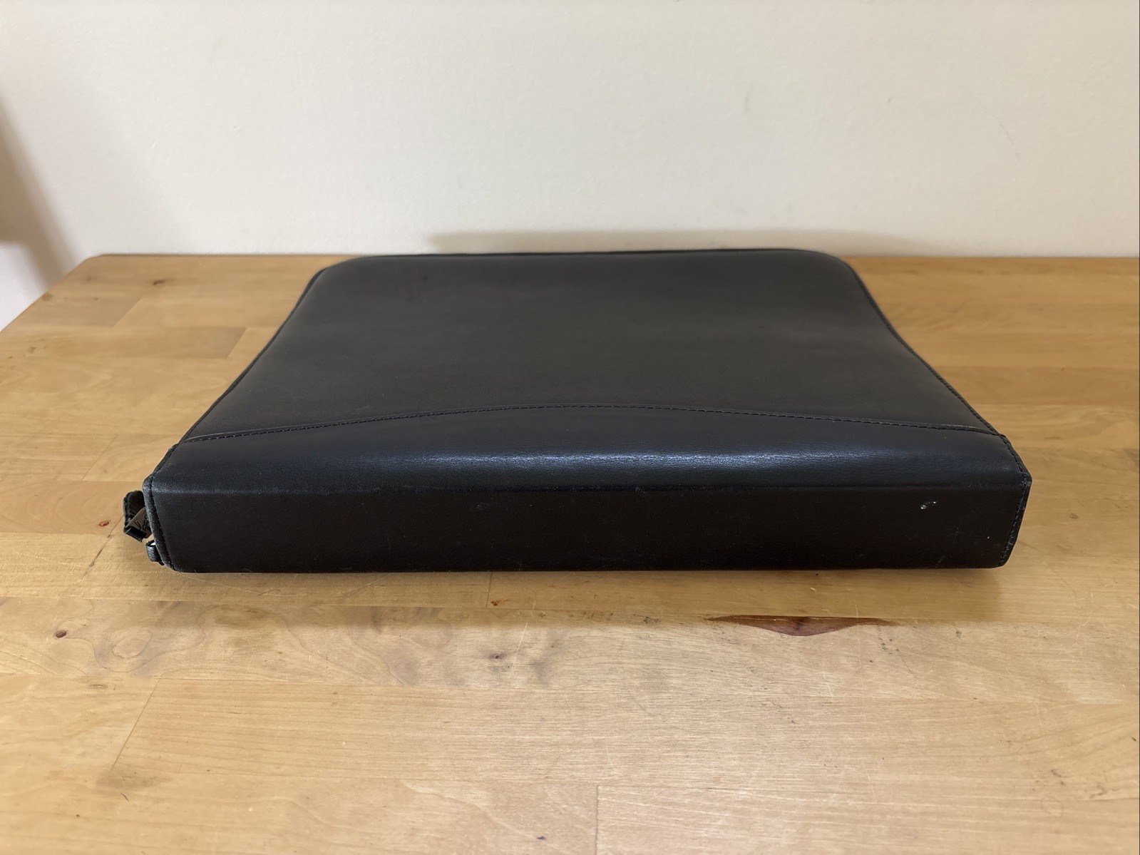 Vintage SCULLY Black Leather Briefcase Planner Portfolio 3 Ring Binder 13×11