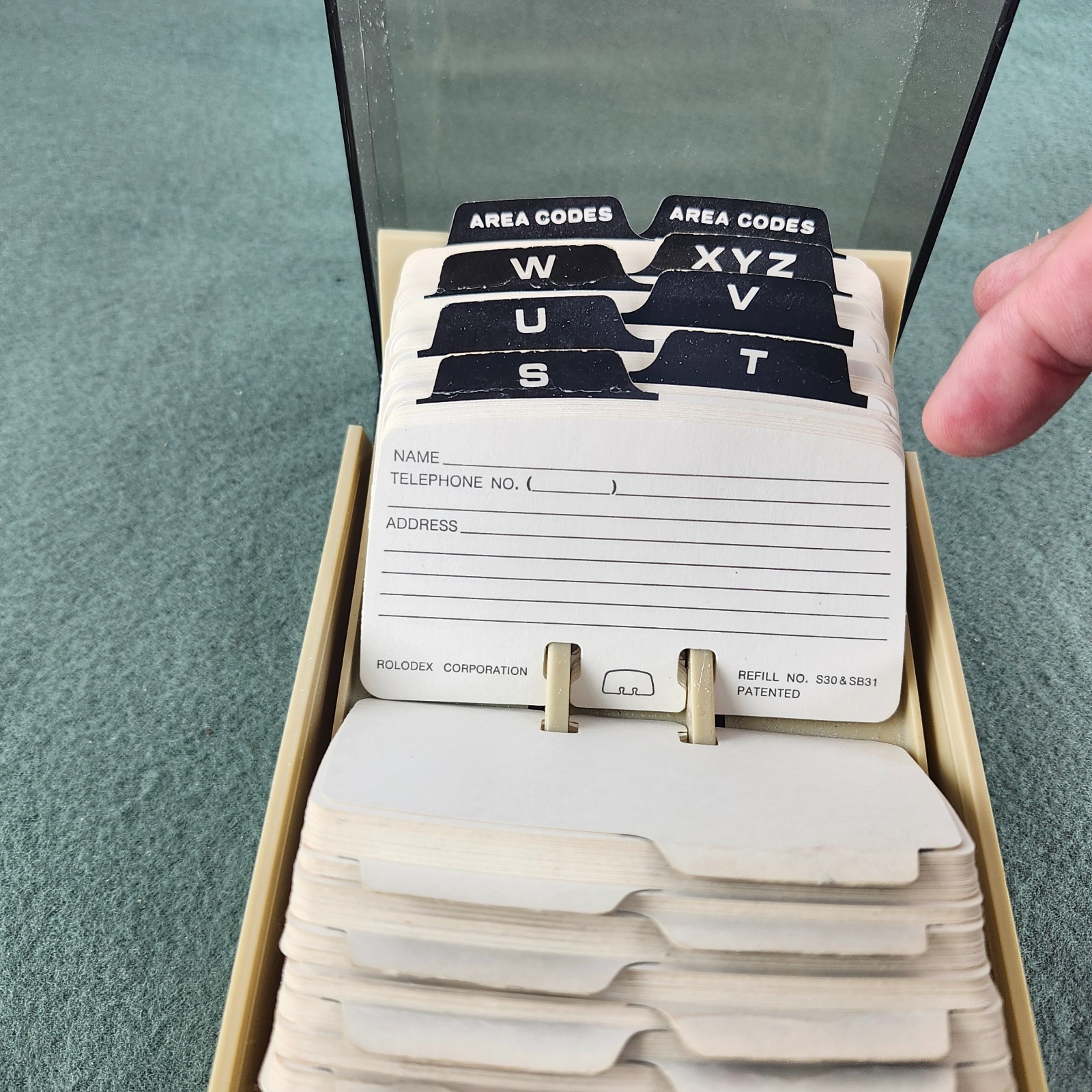 Vintage Rolodex Petite Address File Dividers Blank Cards S500C Smoke Gray &White