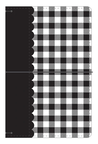 Doodlebug Buffalo Check Daily Doodles Travel Planner Black White Insert Pockets