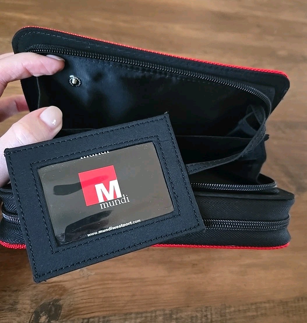 Mundi 2004-6 Daily Planner/ID Slots/Address Book/Month At Glance Red Fabric Zip