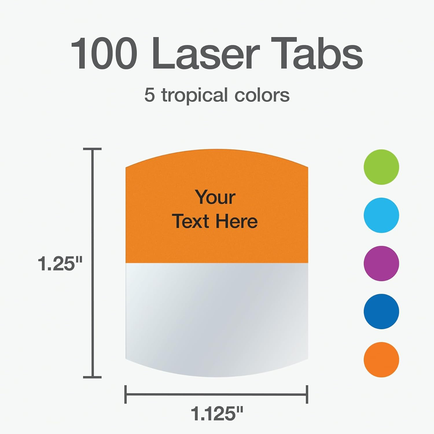 Laser Printable Tabs, Permanent Index Tabs, Customizable Adhesive