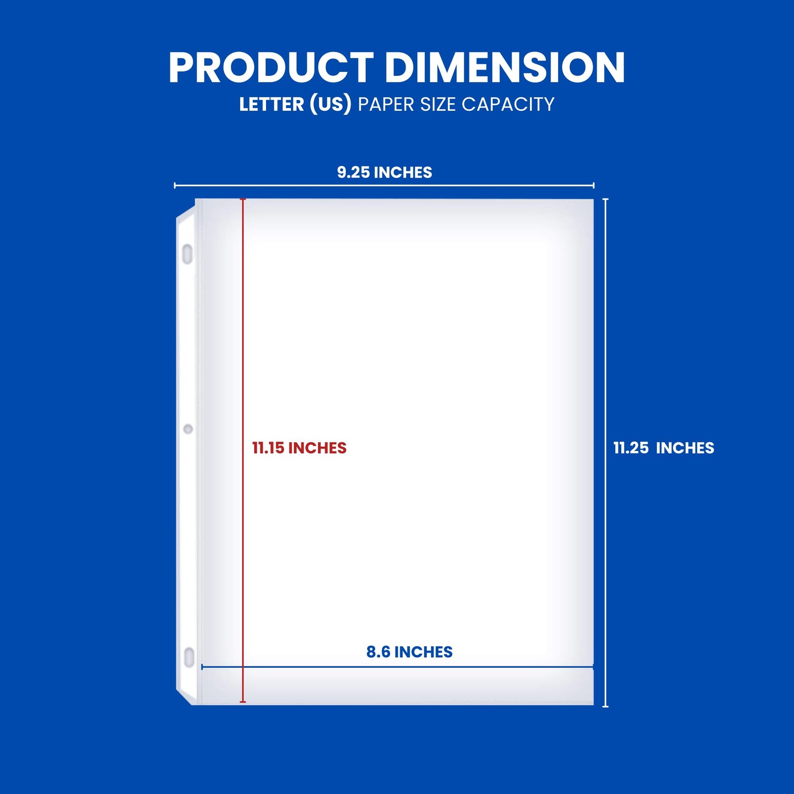 50 Sheet Protectors 8.5 x 11 for 3 Ring Binder, Heavy Duty Clear Page Protect…