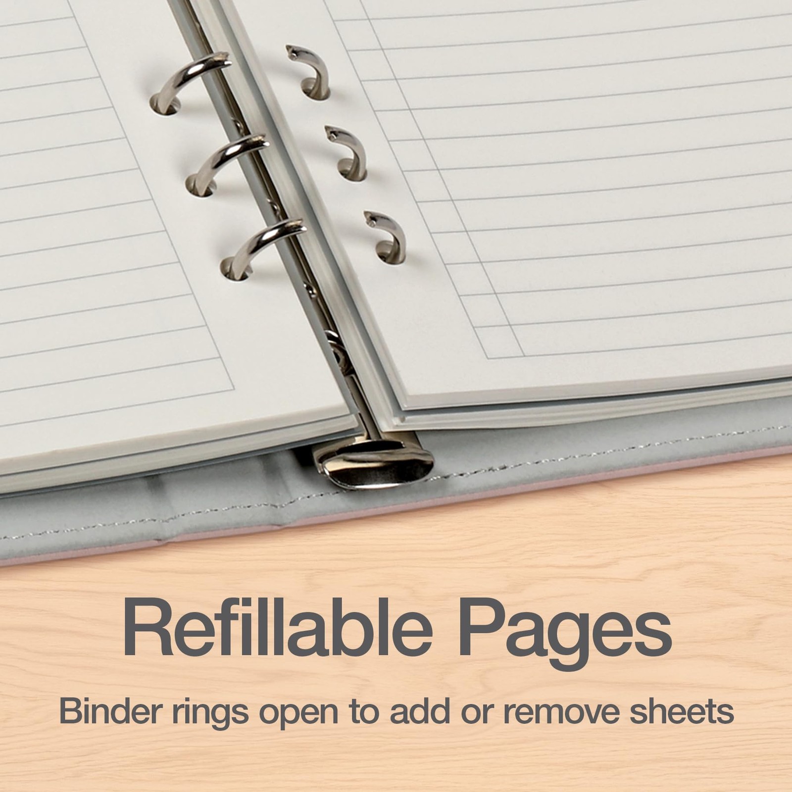 6-Ring Professional Notebook, 7 x 9 Inch, Refillable Notebook, Writing Journa…