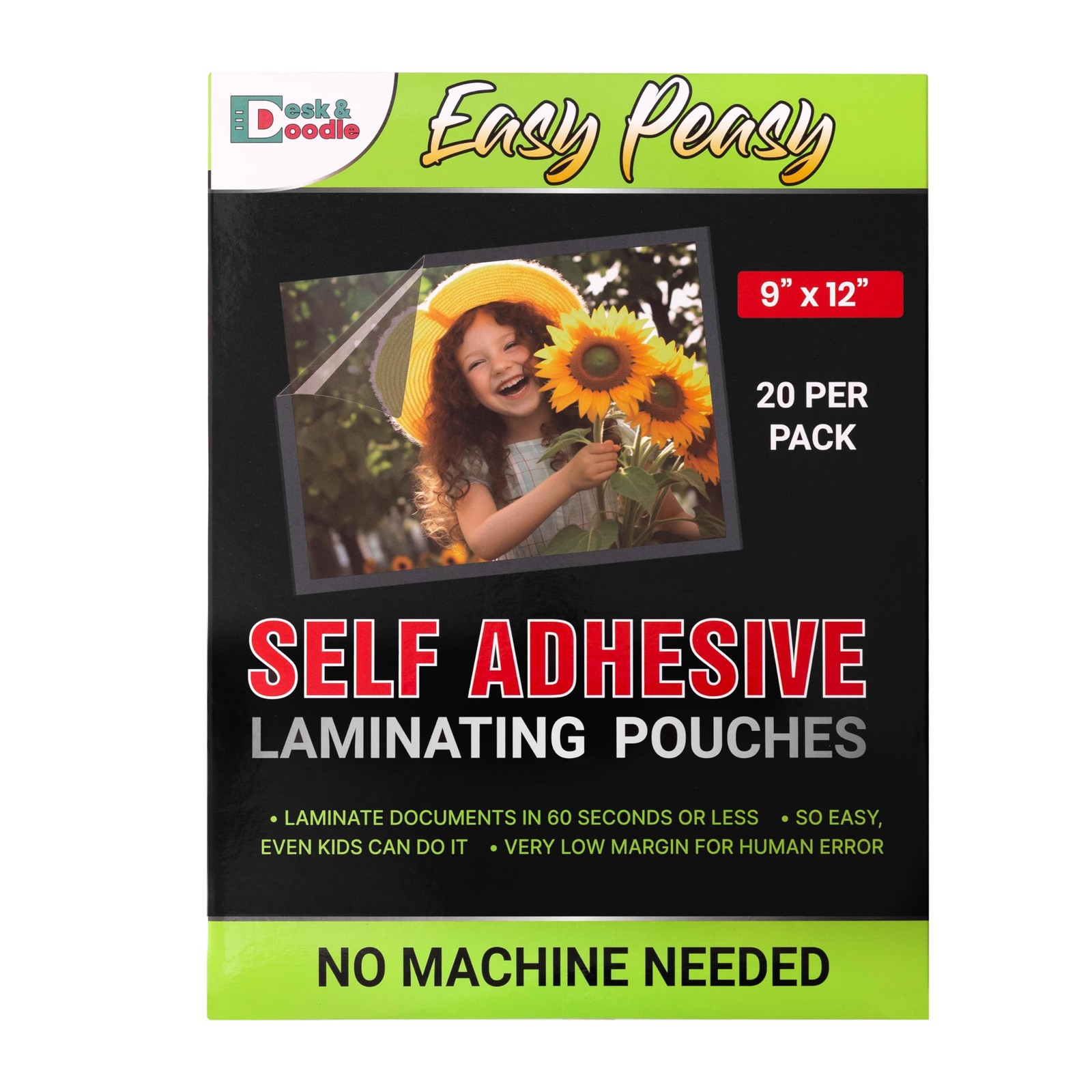 Self Sealing Laminating Pouches: Easy 60-Seconds No Heat Laminating Sheets 20…