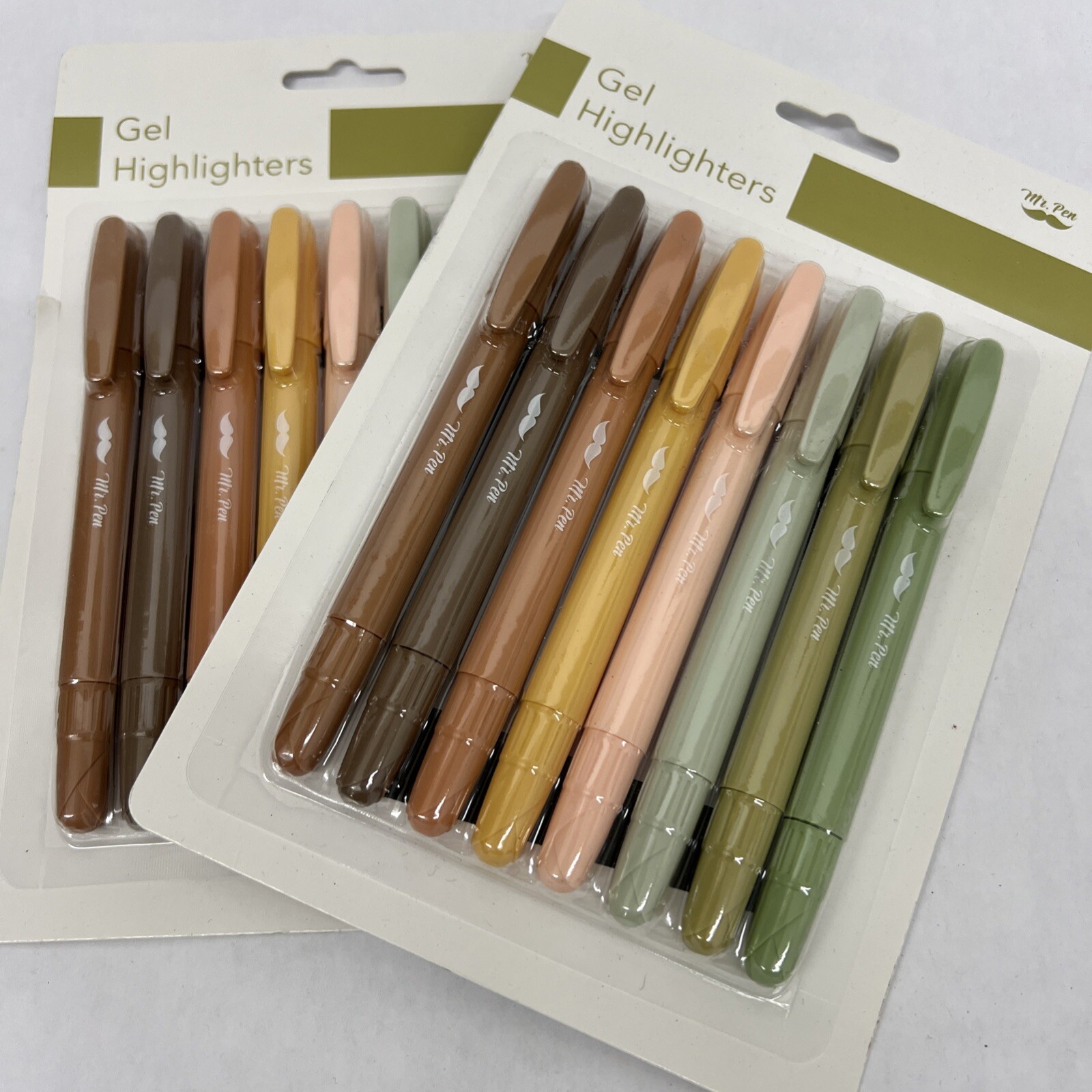 16x Mr. Pen Gel Highlighters, 2 pack Earthy Colors, No Bleed, Bible Markers