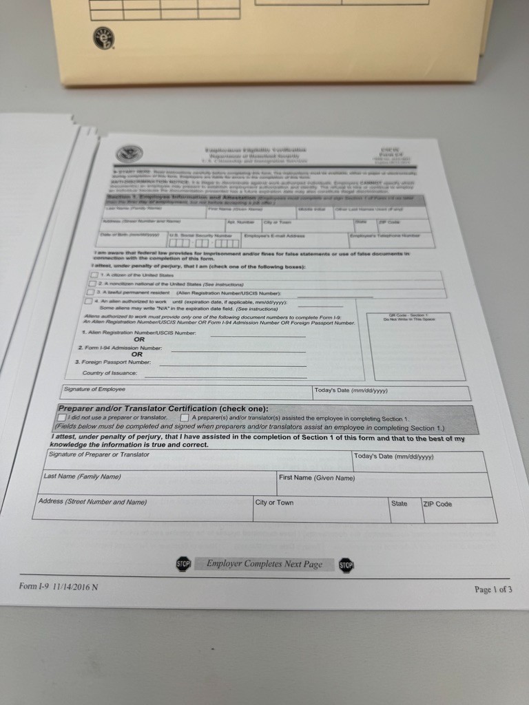 Confidential Employee Personnel File Jacket Folder New Paperwork Sheets (Qty 12)