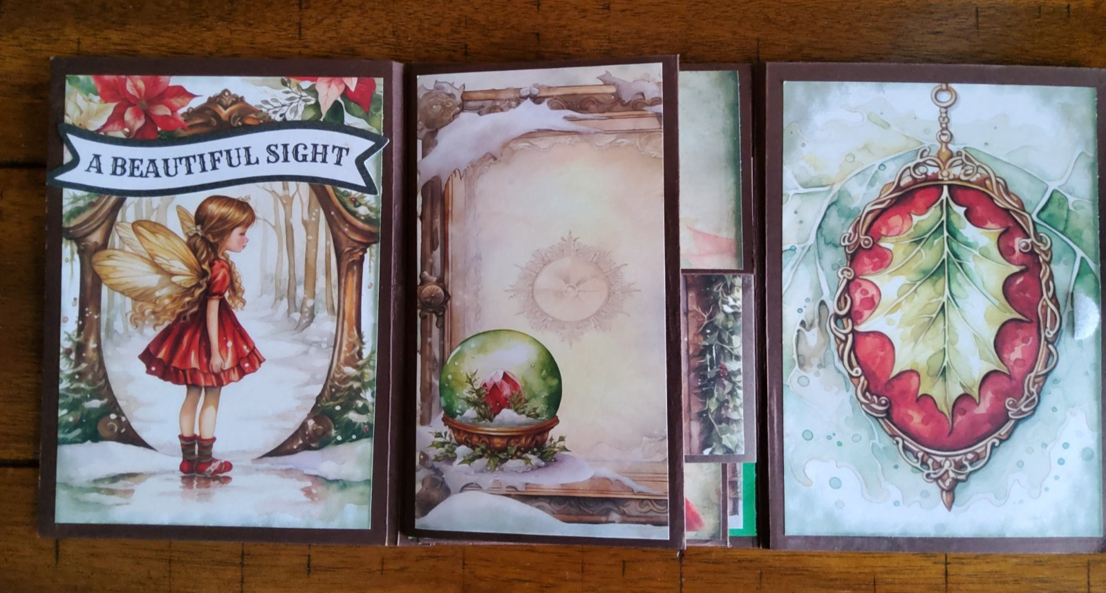 Junk Journal Handmade Booklet Folio Vintage “CHRISTMAS” w/ Pockets & Ephemera