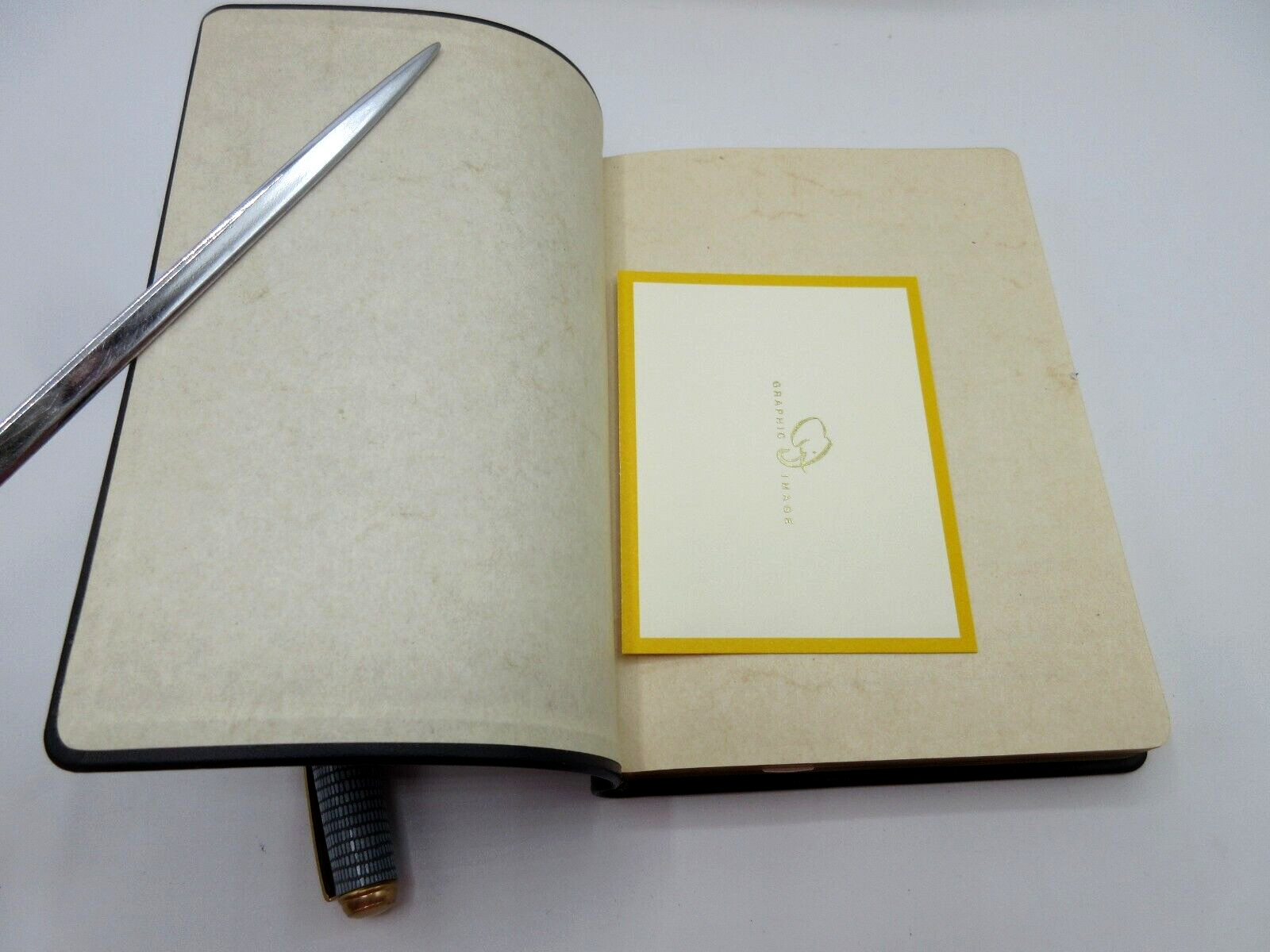 Journal 4×6″ Full Grain Leather Cover 240 Lined Pages Graphic Image $60 NAVY