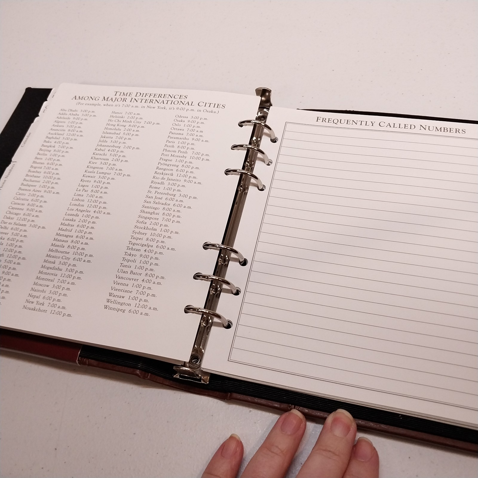 Brown Bonded Leather Address Book 6-Ring Binder Non-Dated Calendar Hallmark
