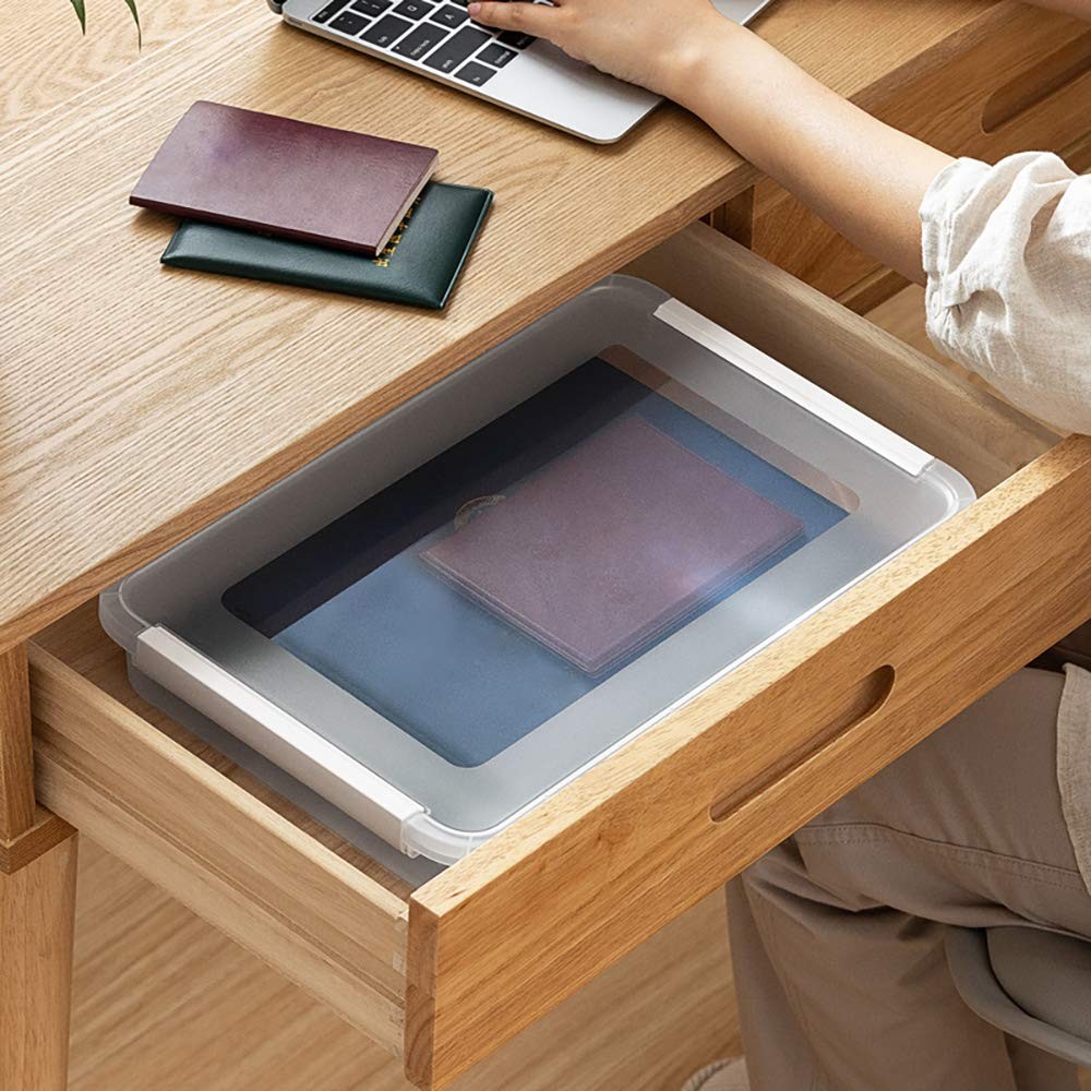 2 PCS Portable Project Case File Document Storage Organizer Clear Box Stand