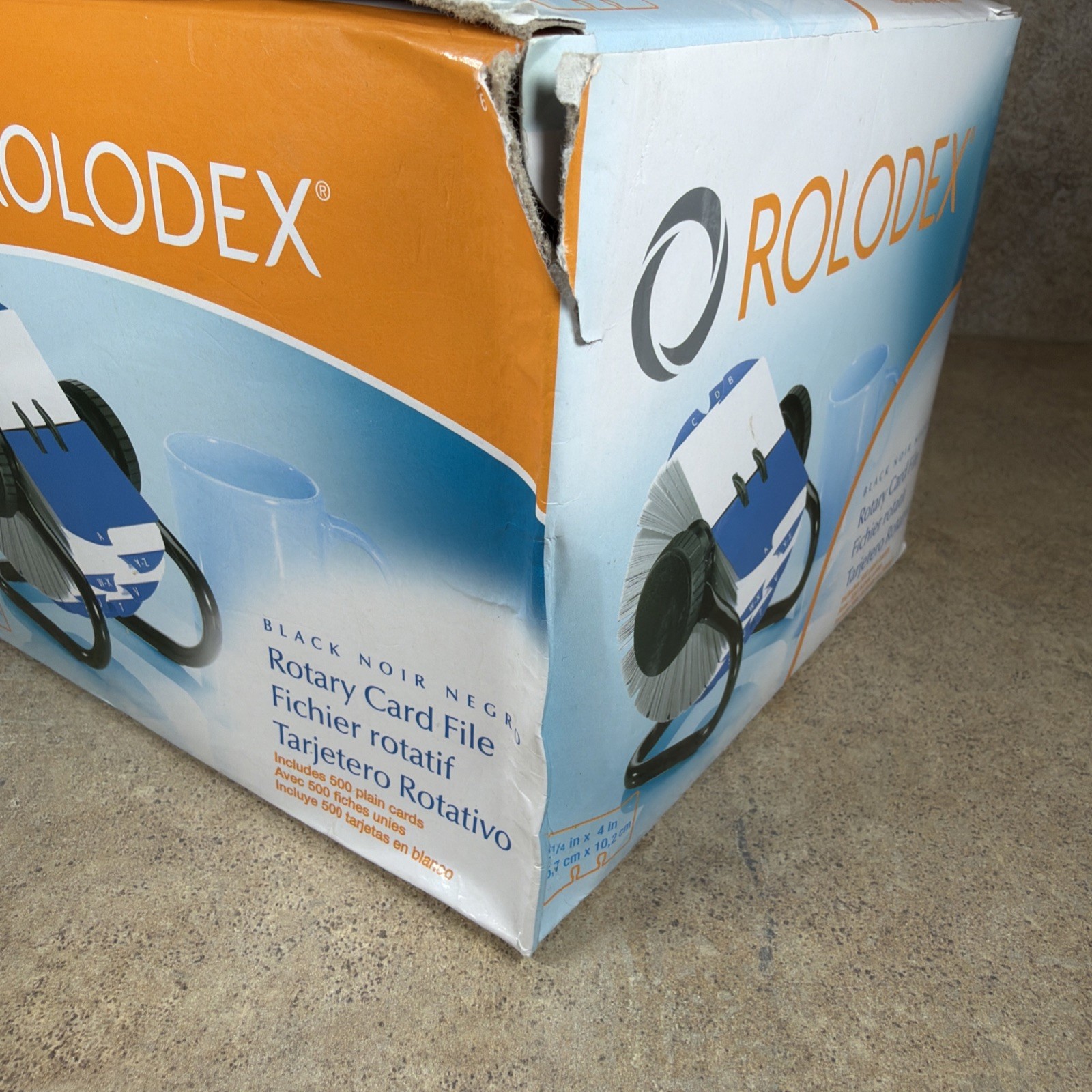 Rolodex Black Rotary Card File w Box 66704 Wheel Office Desk Organizer 500