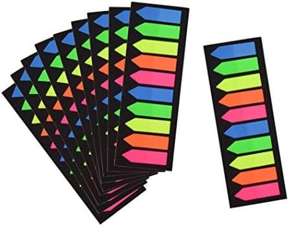 2000 Count Neon Color Tape Flag, Page Markers,Index Tab Flags,Sticker Note, Fluo