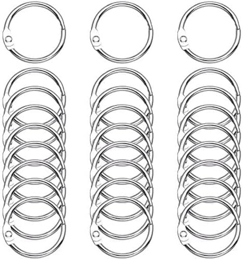 Loose Leaf Binder Rings,30Pcs Binder Rings Keychain for School,Office,Home (2 In