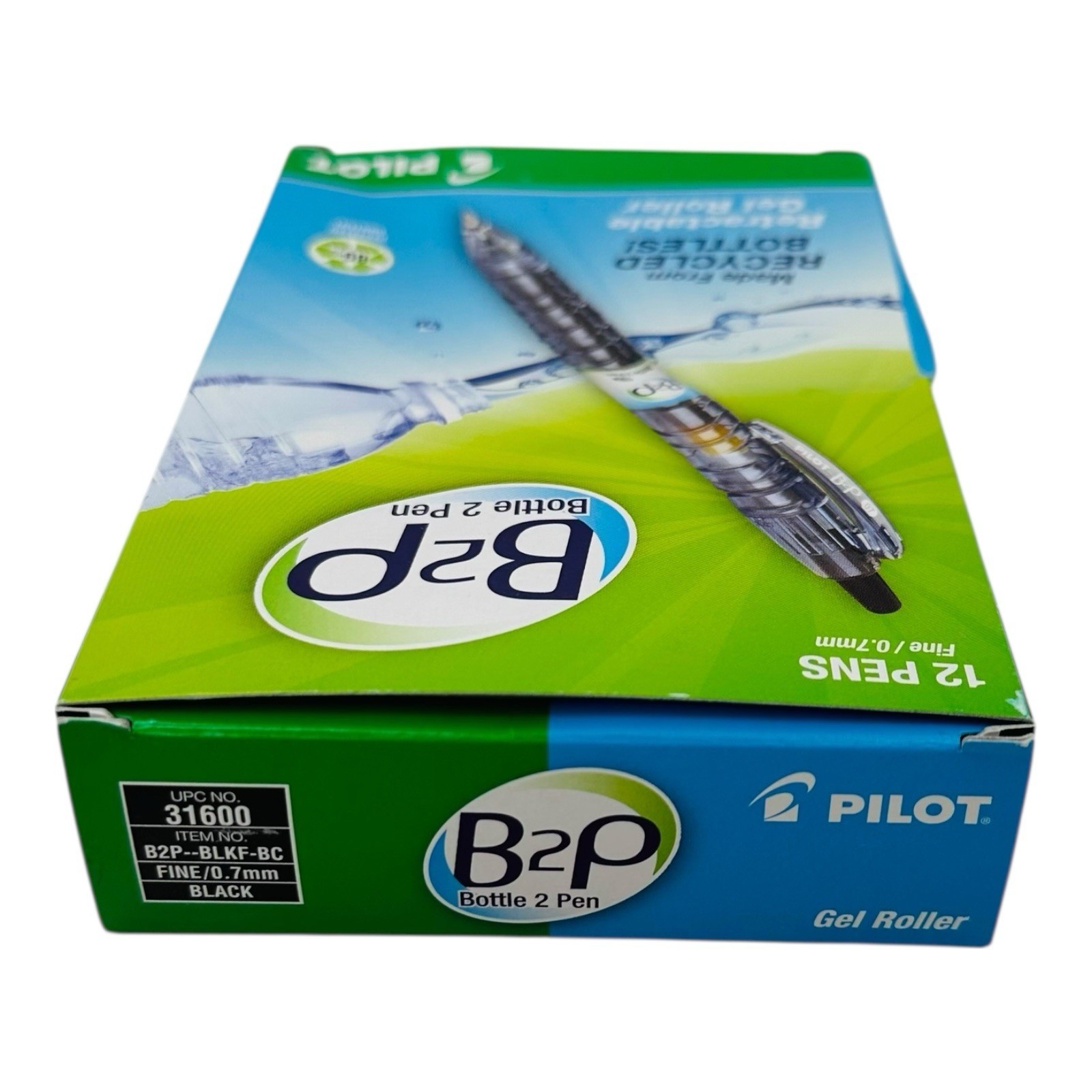 12 Pens Pilot B2P Retractable Gel Roller Pen Black Ink 0.7mm