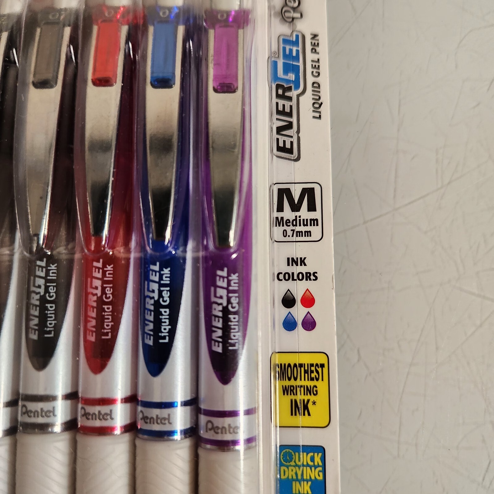 Pentel Energel Pearl Liquid Gel Pen 5-Pack Lot of 3 Multi-color Medium .7mm