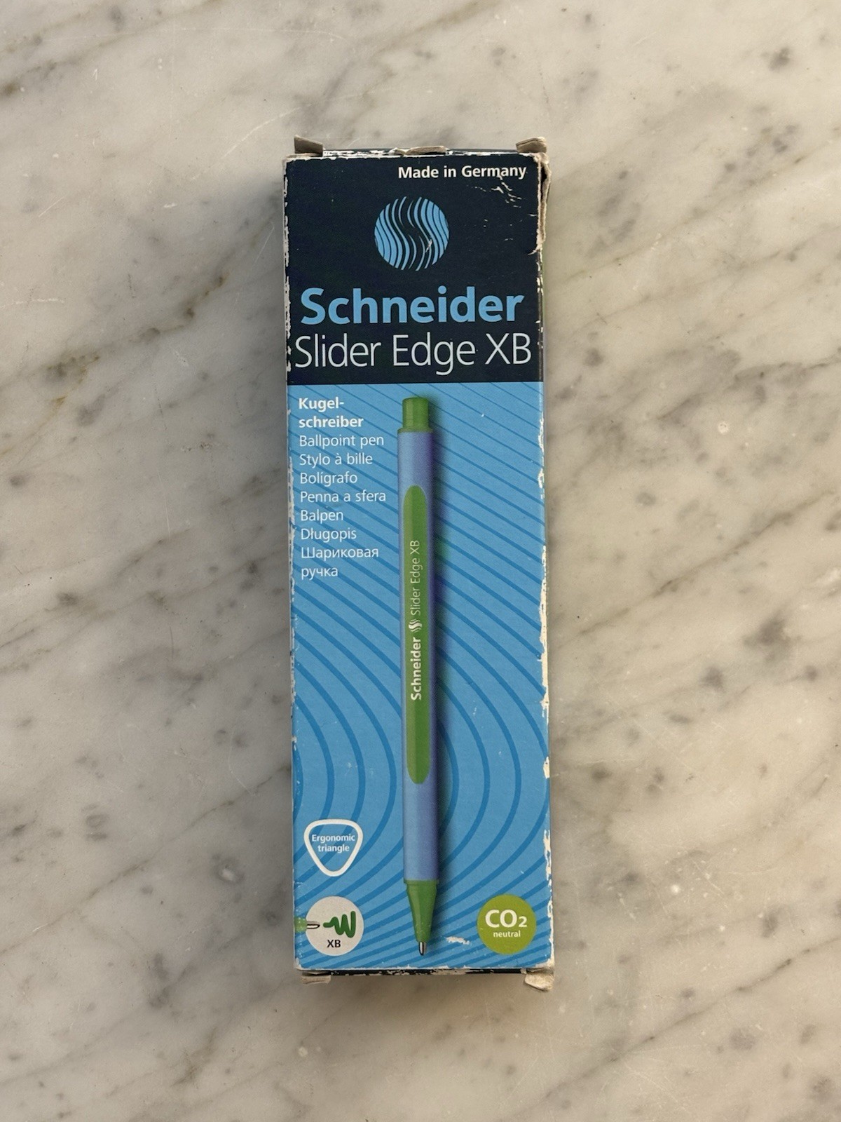 SET OF 8 SCHNEIDER BALLPOINT PEN SLIDER EDGE XB GREEN – 152204