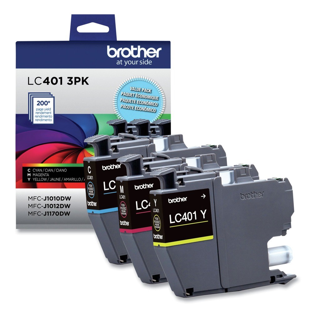 Brother LC4013PKS 200 Page-Yield Ink – Cyan/Magenta/Yellow (3/Pack) New