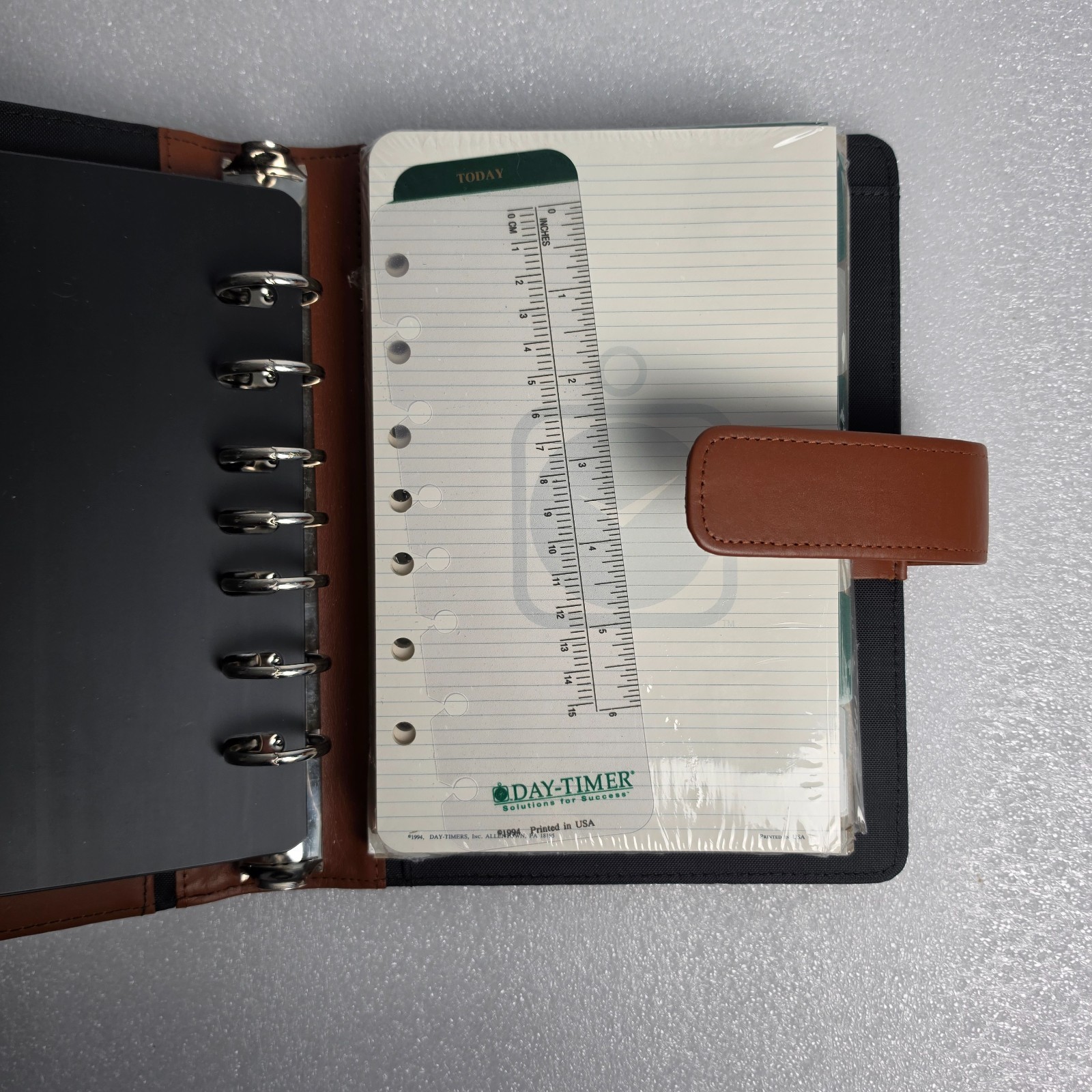 VTG 1994 DAY-TIMER LEATHER DELUXE SET Brittish Tan #80884 Organizer #C