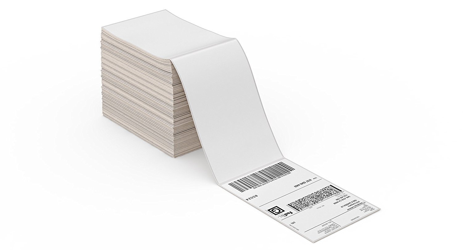 Fanfold 4″ x 6″ Direct Thermal Shipping Labels 500 / Stack Perforated Zebra 2844