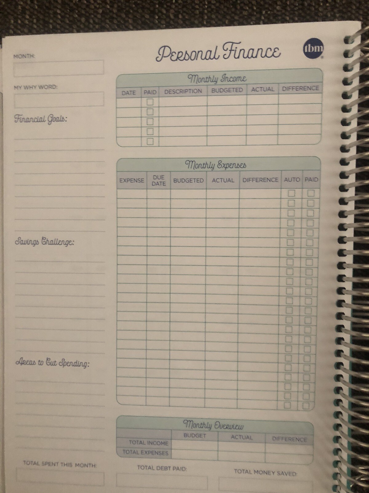 The Budget Mom/ Live Rich Planner /Monthly Calendar/ Personal Finance/ Stickers