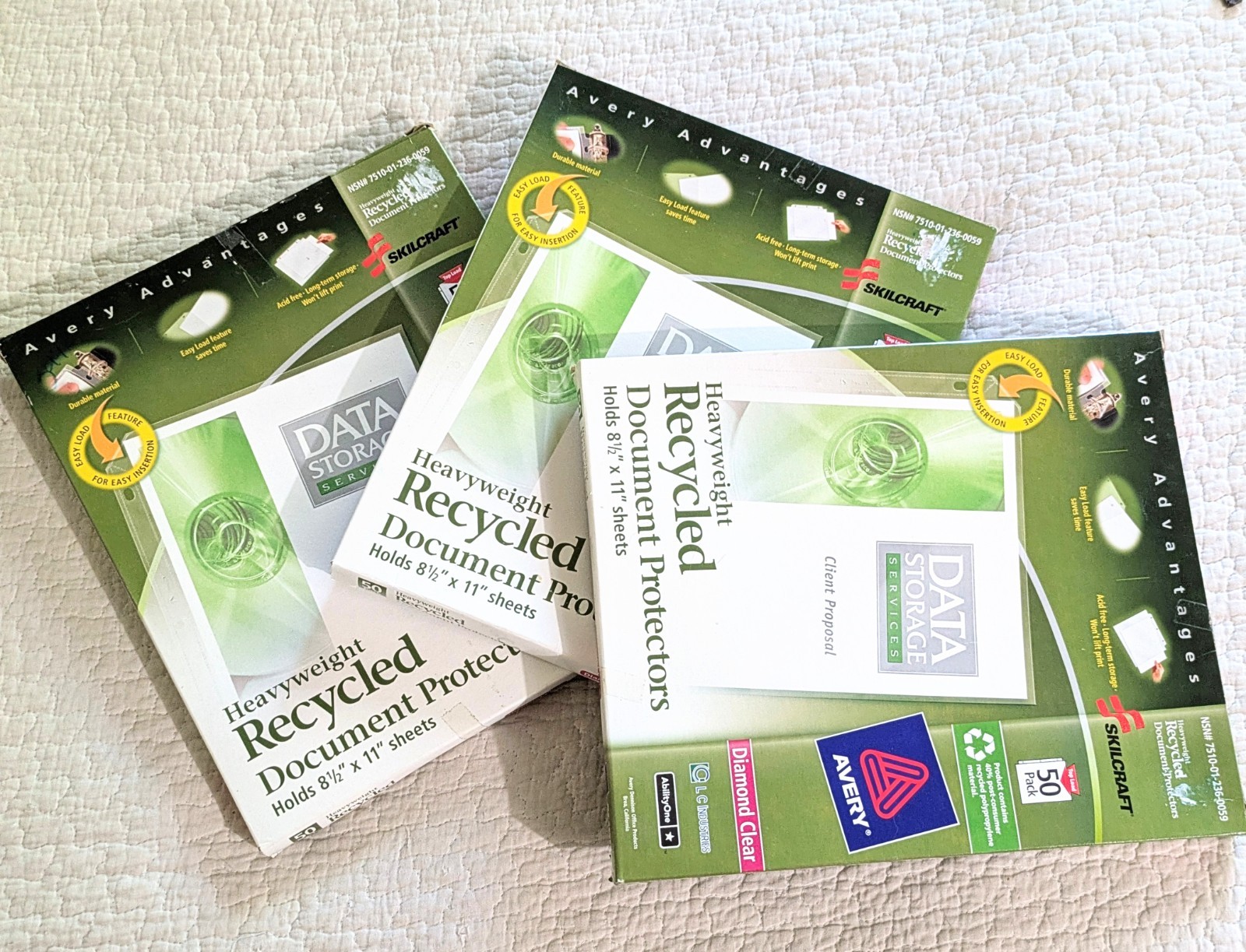 Avery Skilcraft Heavyweight Sheet Protectors Diamond Clear Acid Free lot of 3