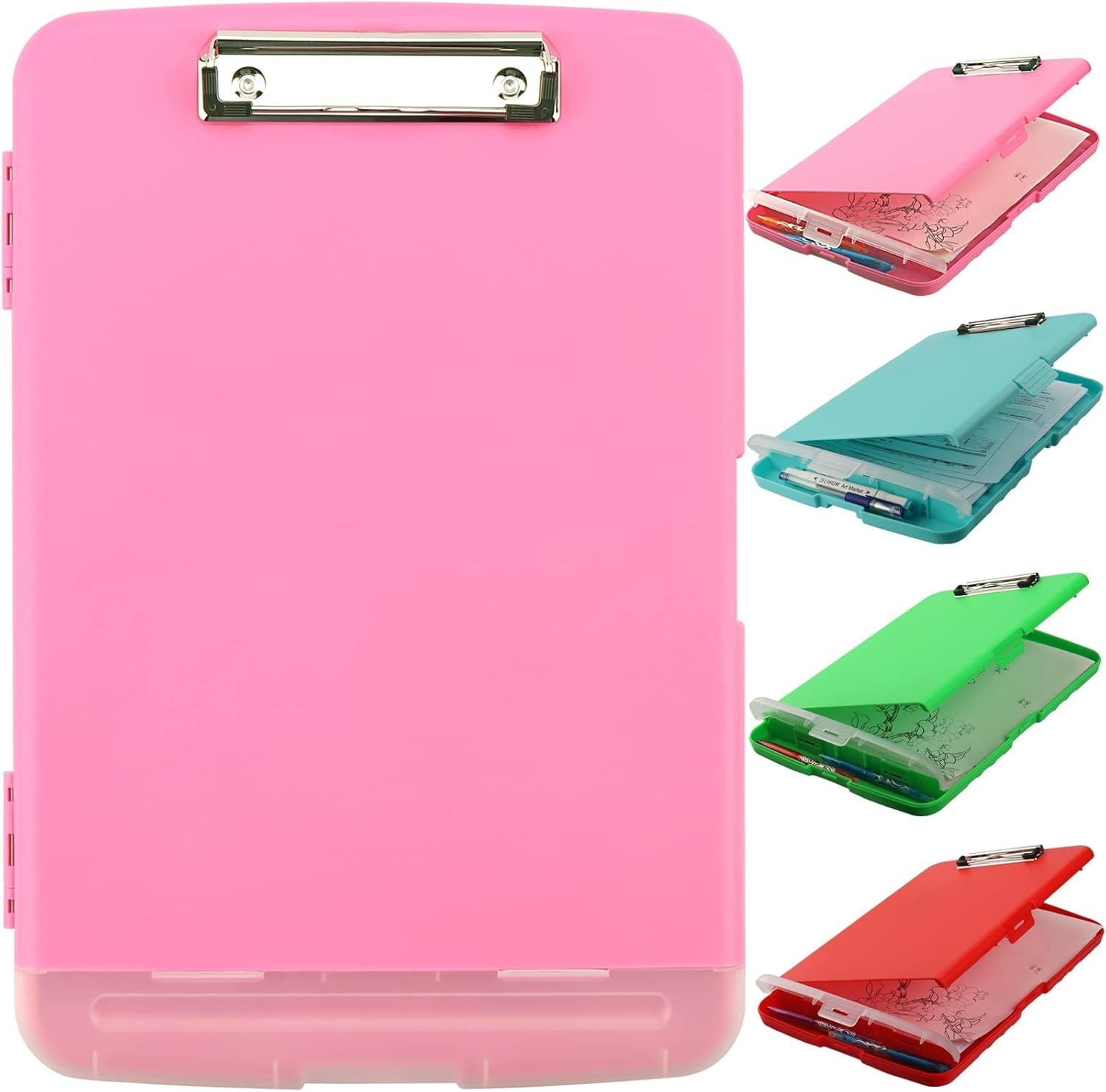 Plastic Clipboard with Storage, High Capacity Clip Boards 8.5×11 with Storage