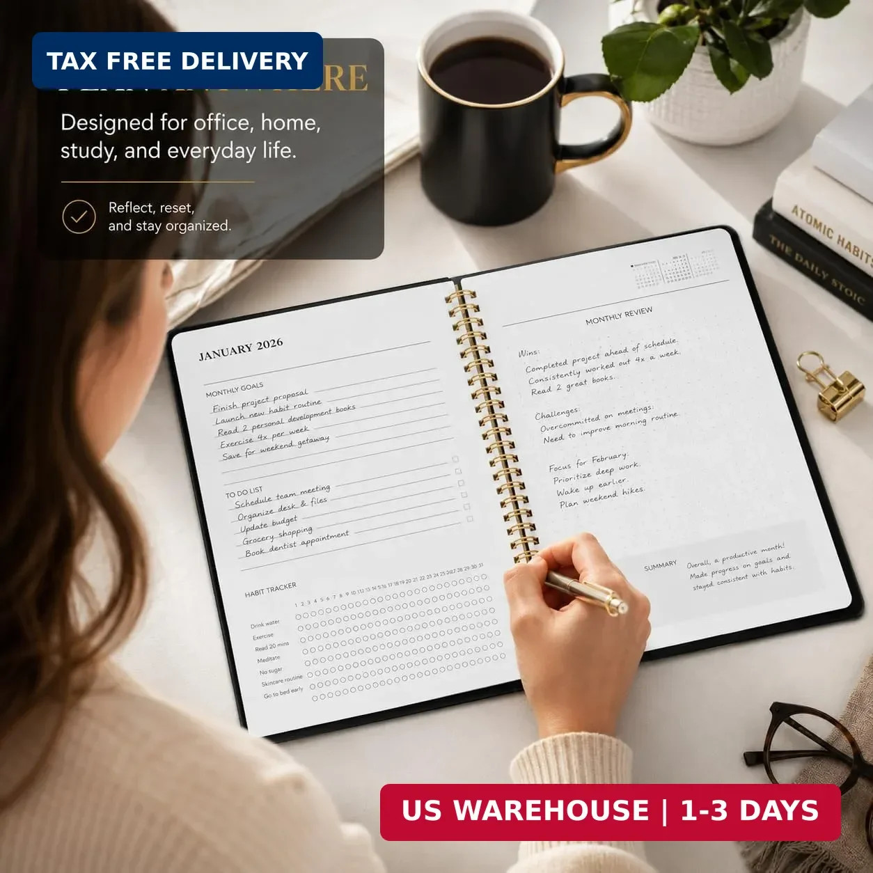 Monthly Planner 2026-2027, Jan 2026 – Dec 2027, 2 Year Calendar Planner, 7.5″ x