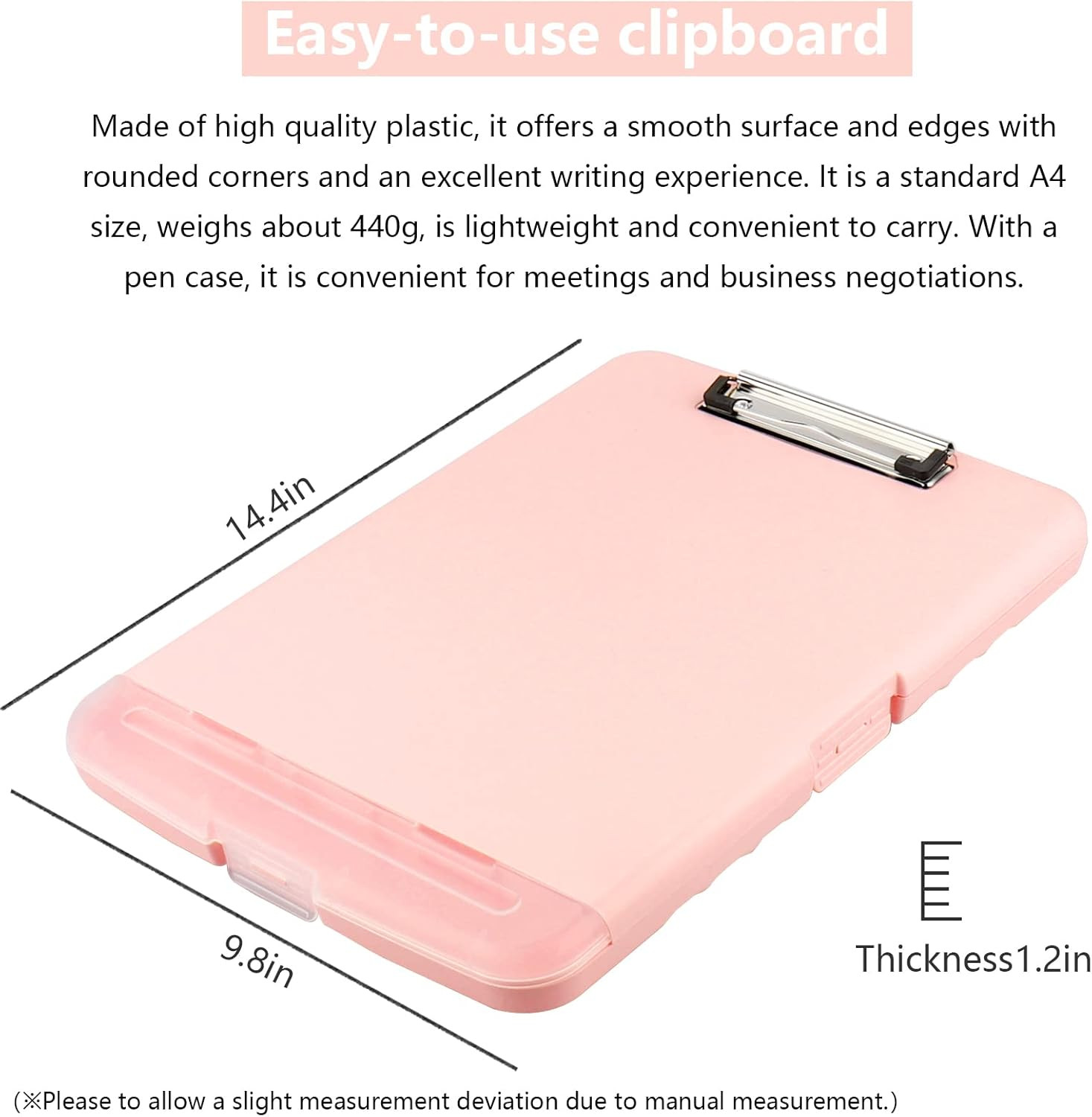Plastic Clipboard with Storage, High Capacity Clip Boards 8.5X11 with Storage, H