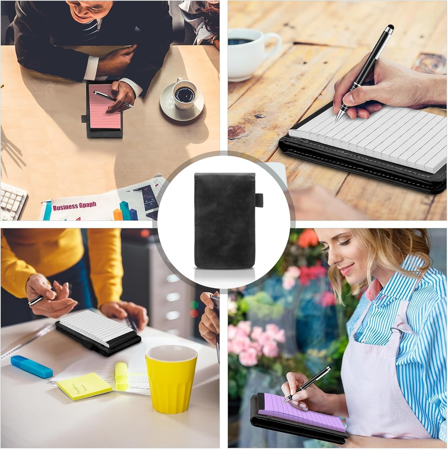 10 Pcs Pocket Notepad Holder with Memo Book Refills
