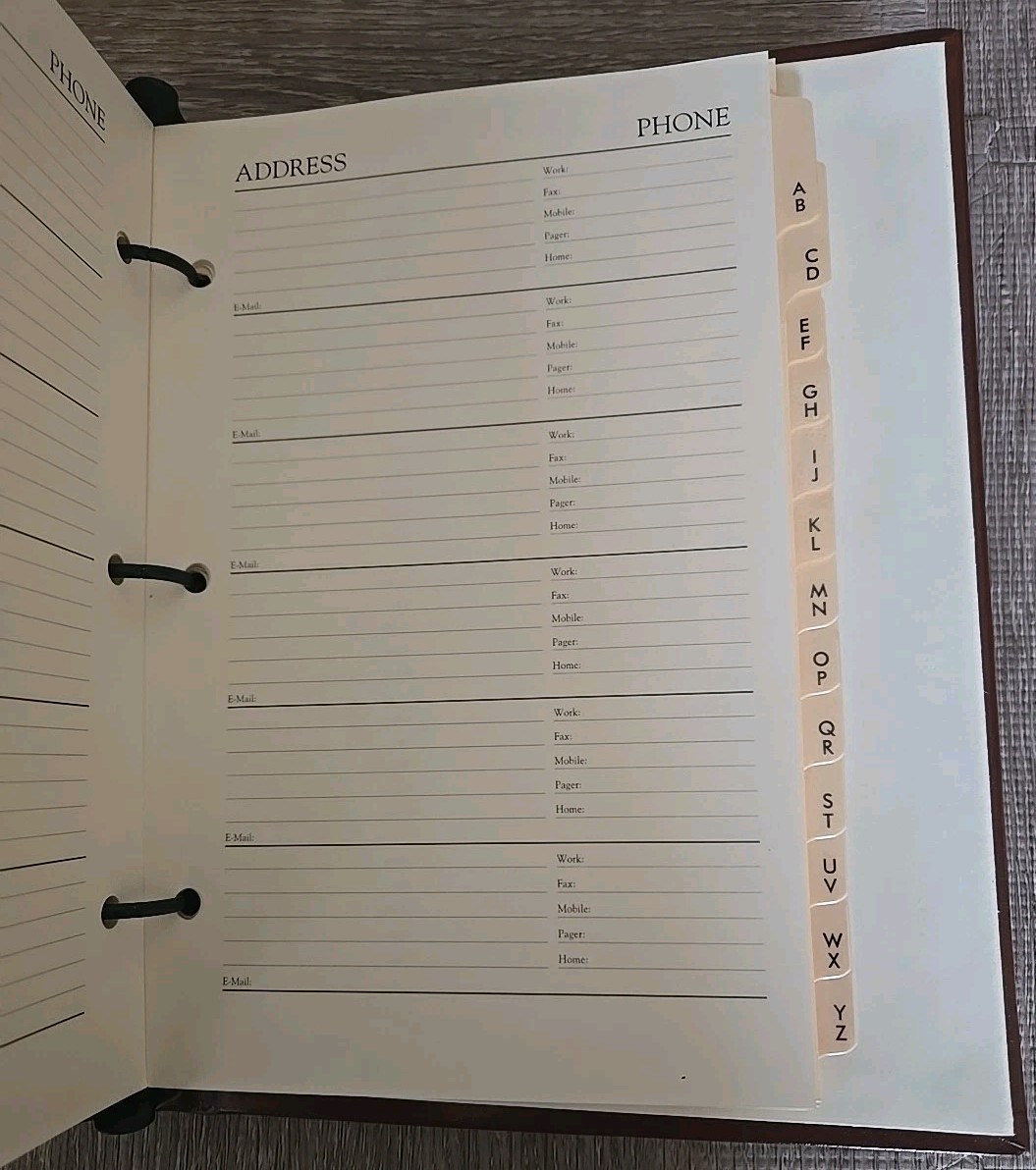 Gallery Leather Desk Address Book Handcrafted Bonded Leather 9″x7″ Made In USA