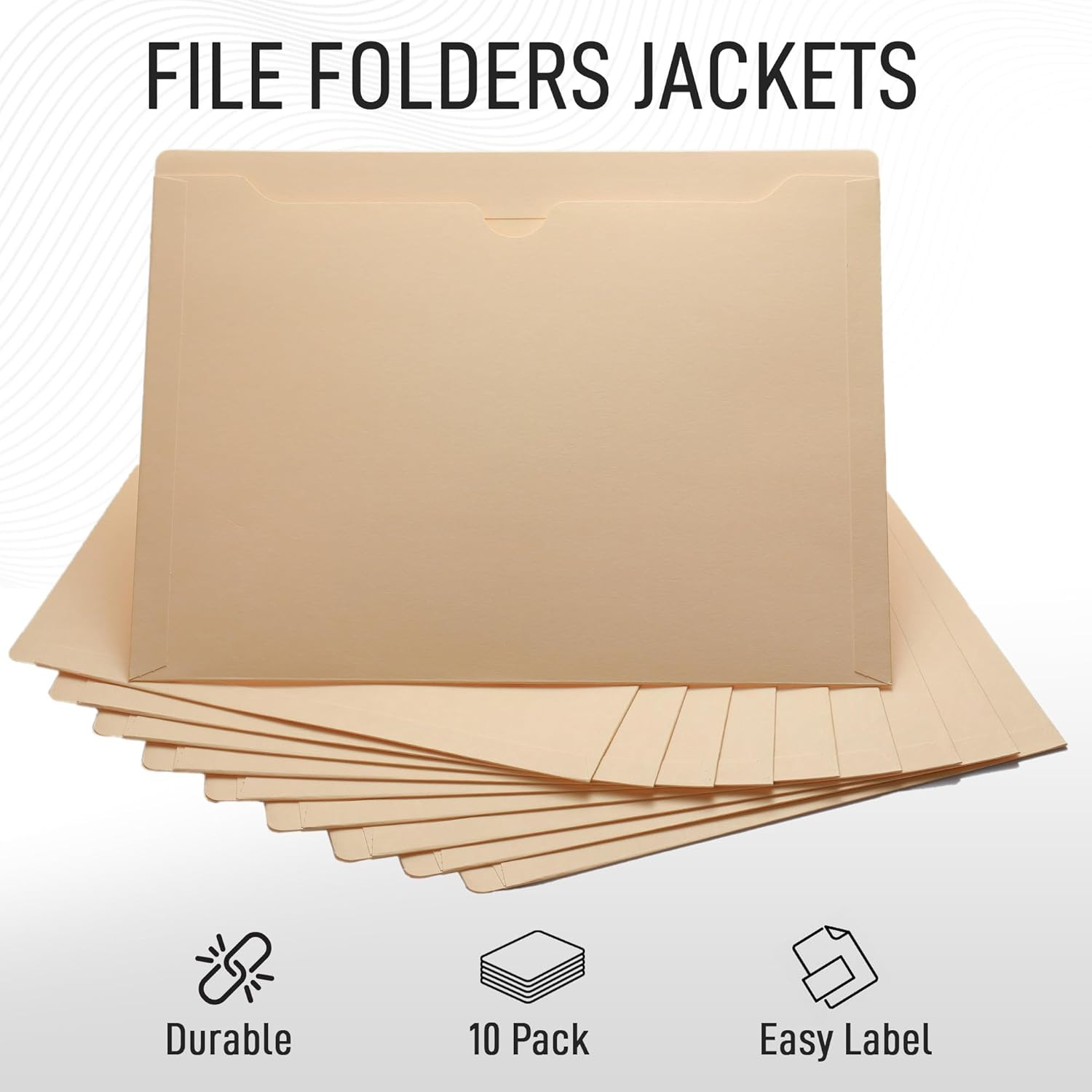 Manila File Jackets, Flat-No Expansion, Letter Size, Reinforced Straight-Cut …