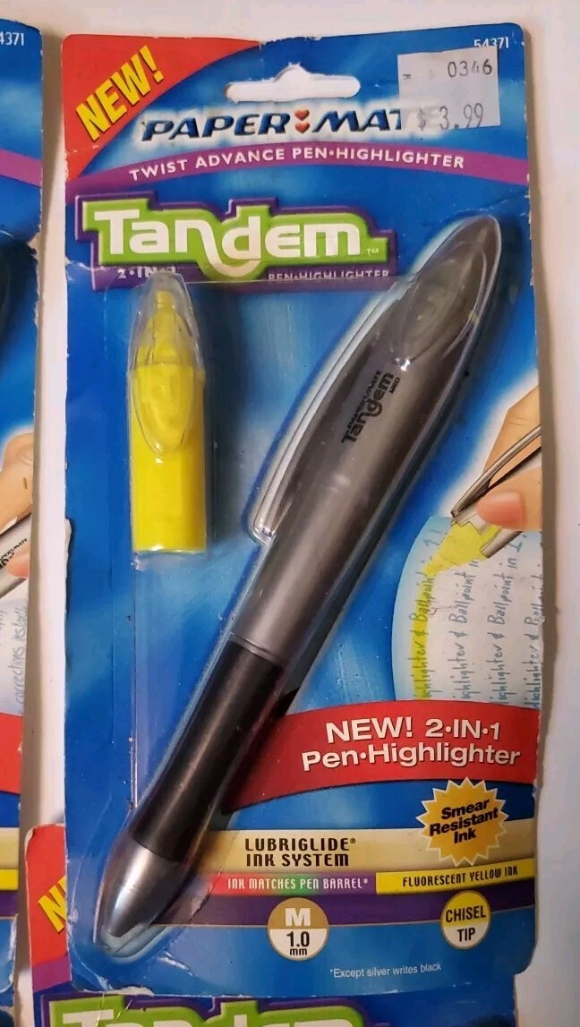 Vintage NOS 2004 Papermate Twist Advance Pen Highlighter -Color Varies