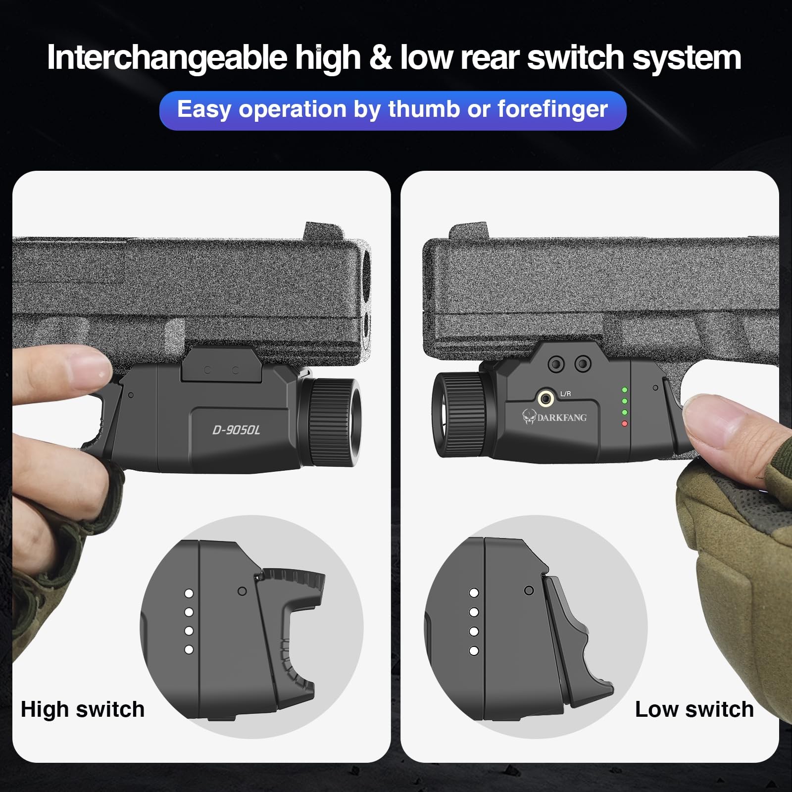 DARKFANG 1000 Lumen Tactical Weapon Light Laser Combo with High Green