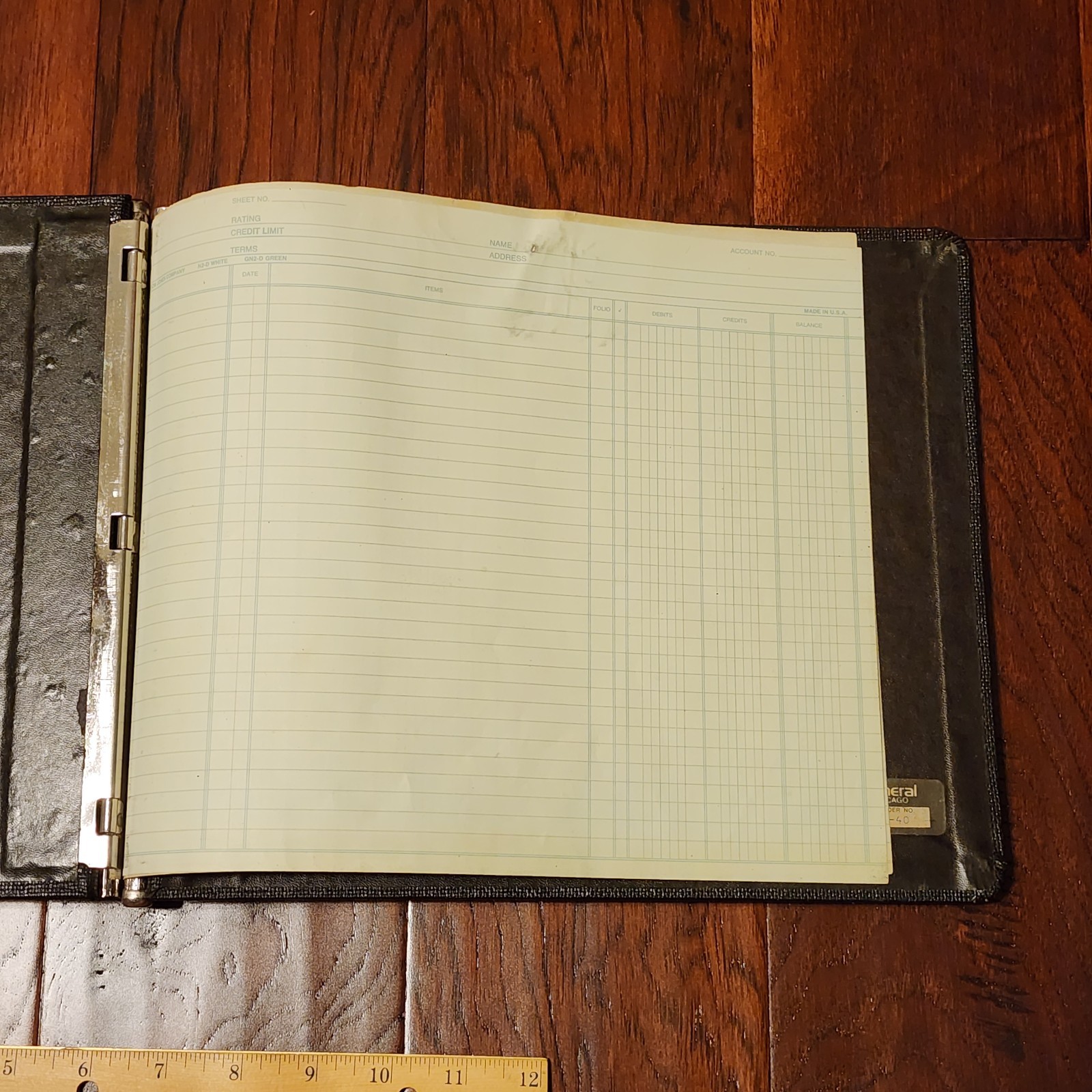Vintage General Chicago R41-40 Vinyl Guarded Post Binder Ledger Metal Locking Hi