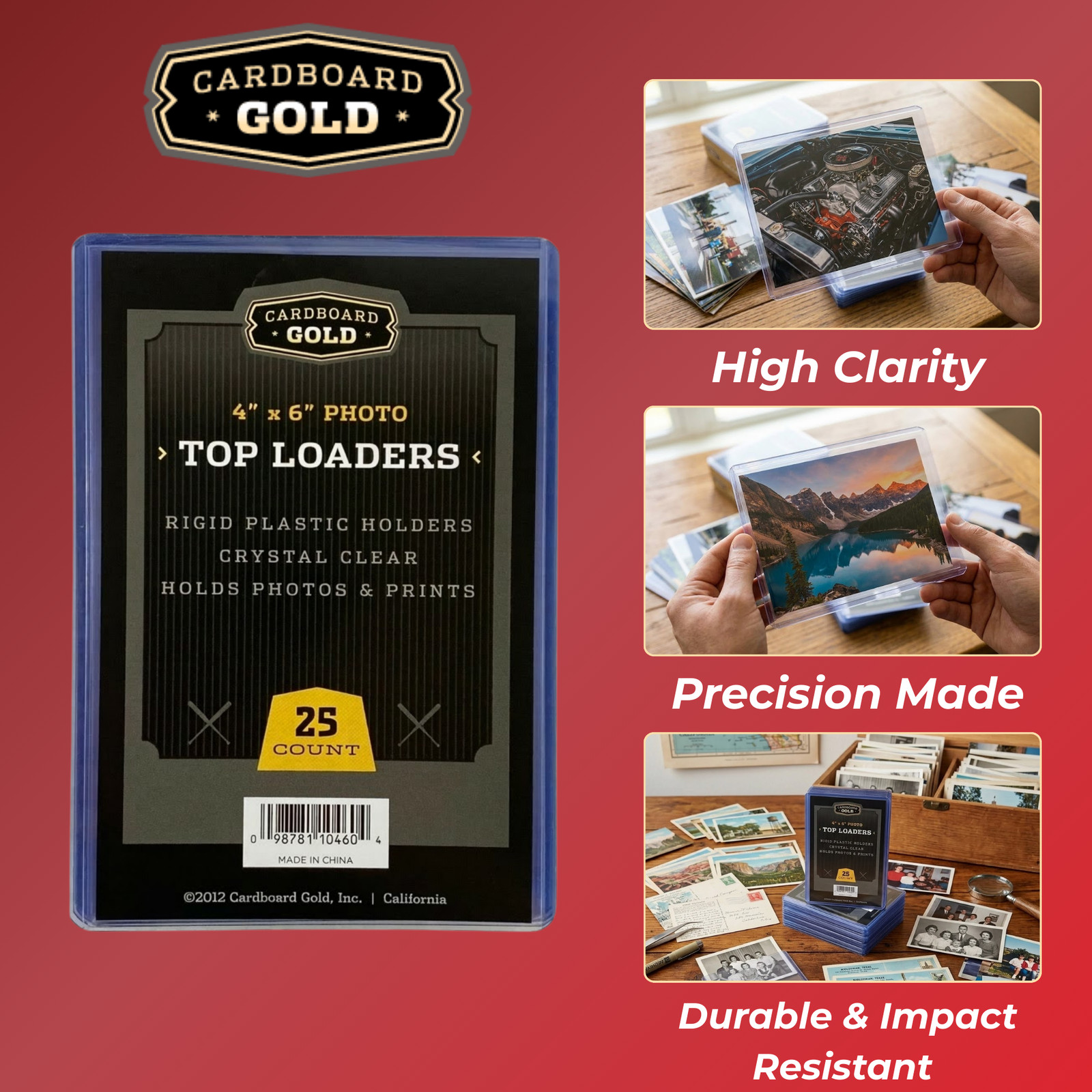 250 4×6 Ultra CBG Premium Pro Hard Rigid Toploaders Photo Topload Holders – New