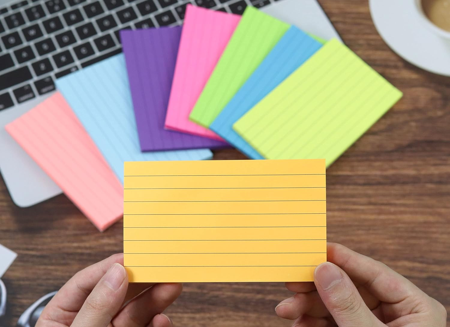 8 Pads Lined Sticky Notes 3X5 in Post, 8 Colors Self Sticky Notes Pad Its, Brigh