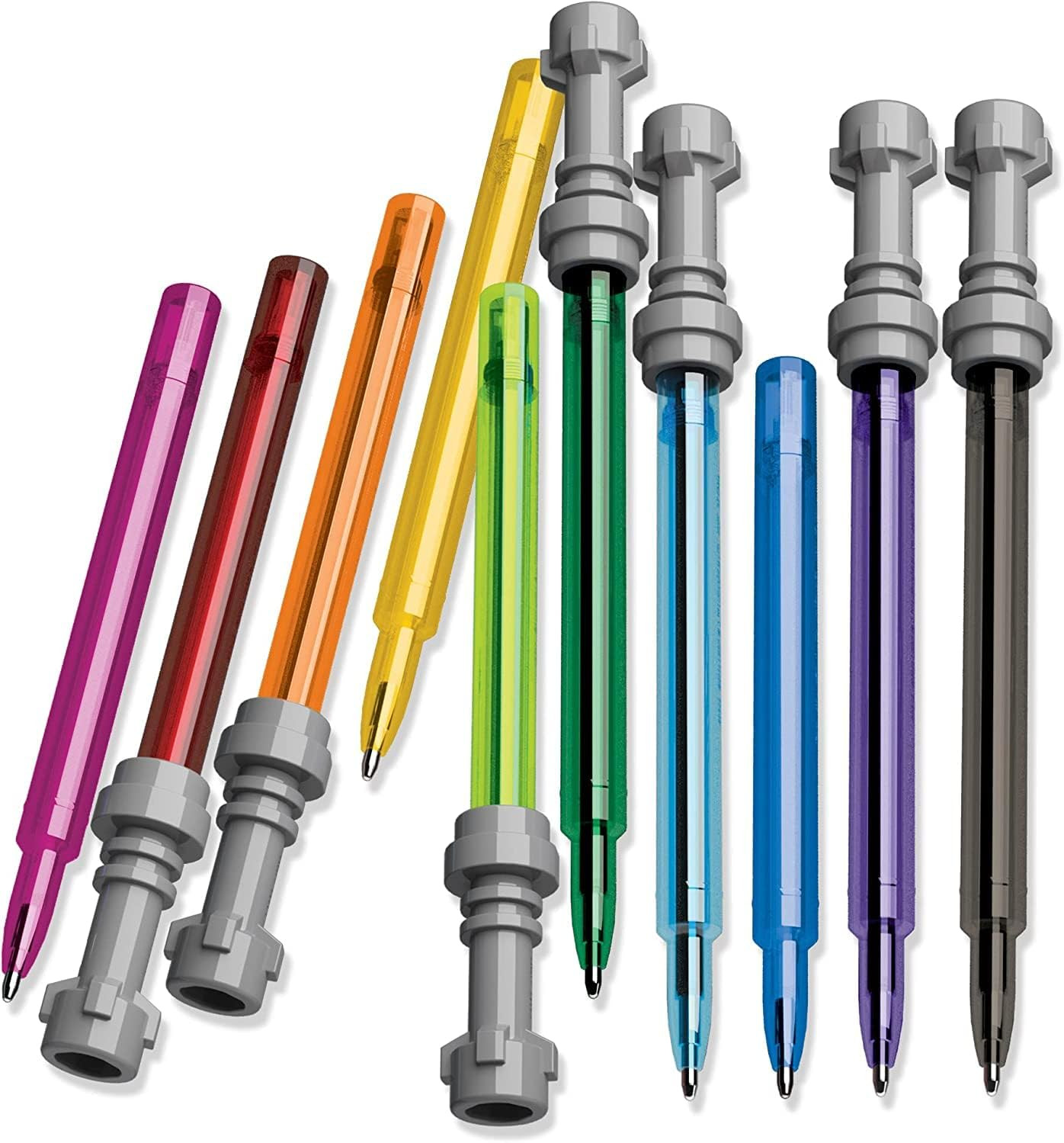LEGO Star Wars Lightsaber Gel Pen 10 Pack (53116) – Rainbow of 10 Colors, Refill