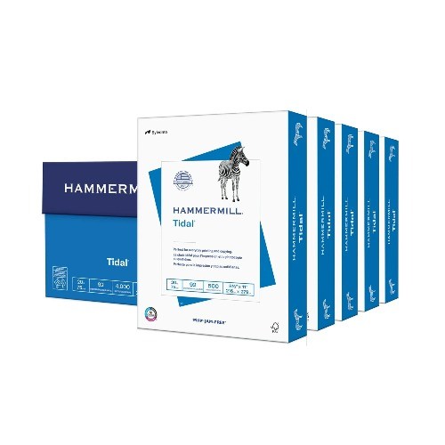 Hammermill Tidal Copy Paper, 20 lb., 8.5″ x 11″, 5 Reams (2,500 Sheets), White