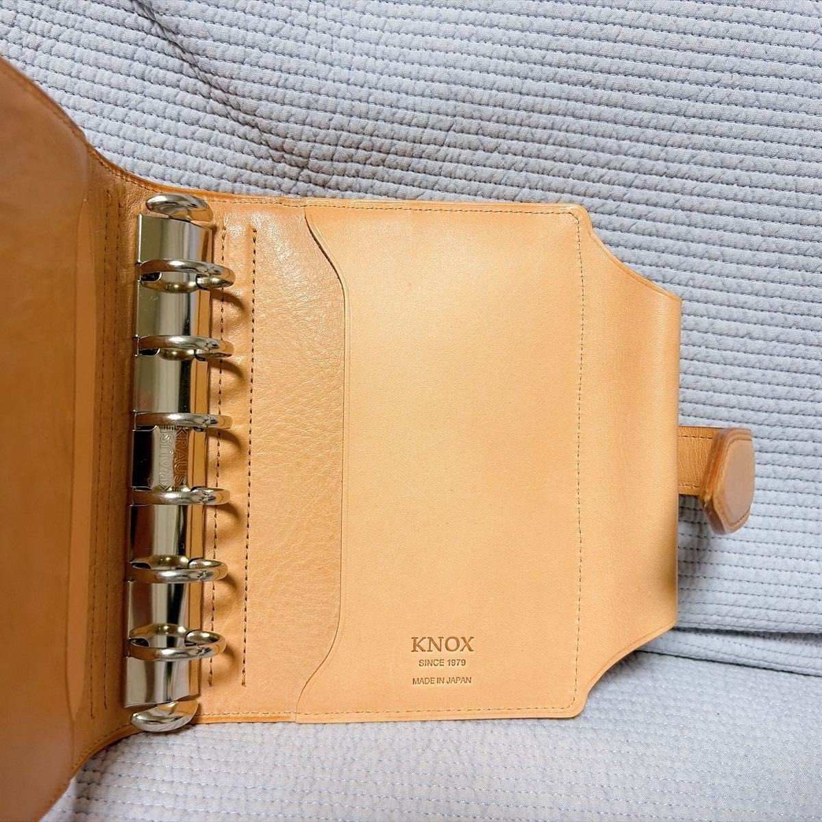 KNOX N/PEARCE System Planner Mini 6 Ring Natural Leather Natural Excellent